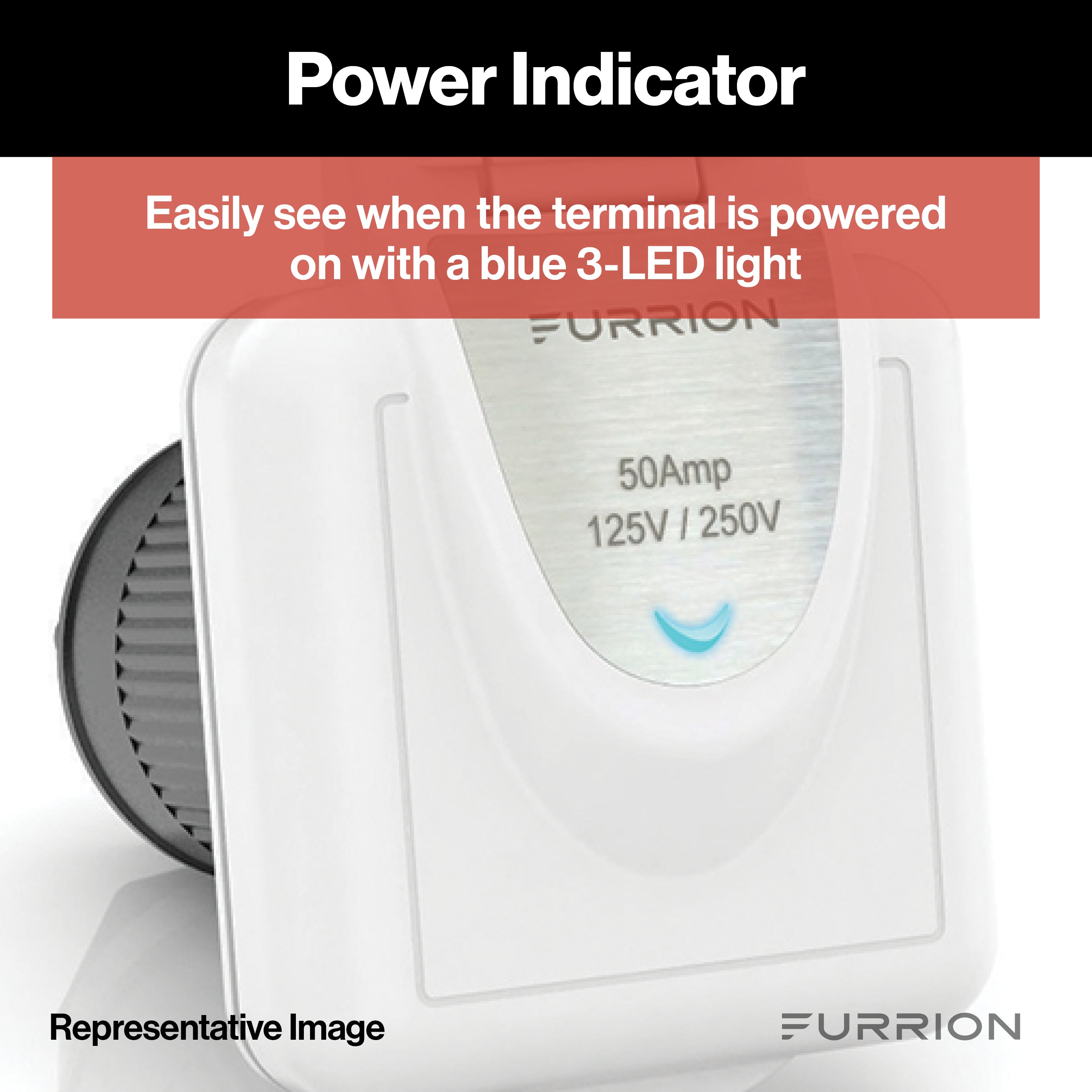 Furrion Square Powersmart Inlet - 50A, 125/250V, White #F52Ins-Ps-Am - Image 4