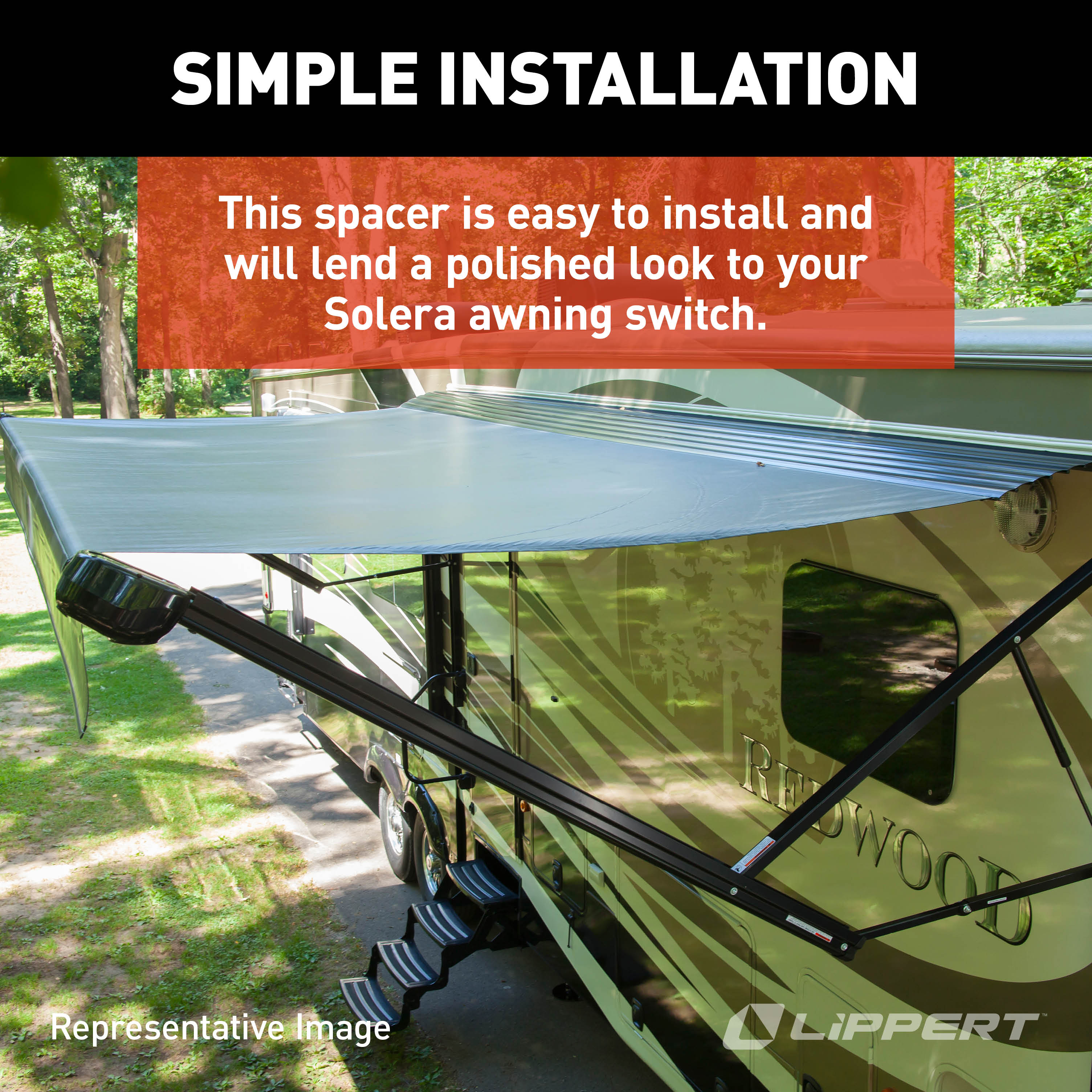 Solera Power Awning Switch Bezel Spacer - White #285079 - Image 6