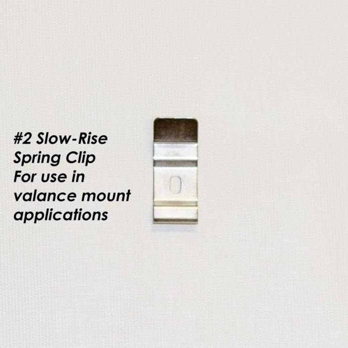 Irvine Shade - #2 Slow-Rise Spring Clip for RV Roller Shades - Valance Mount Hardware