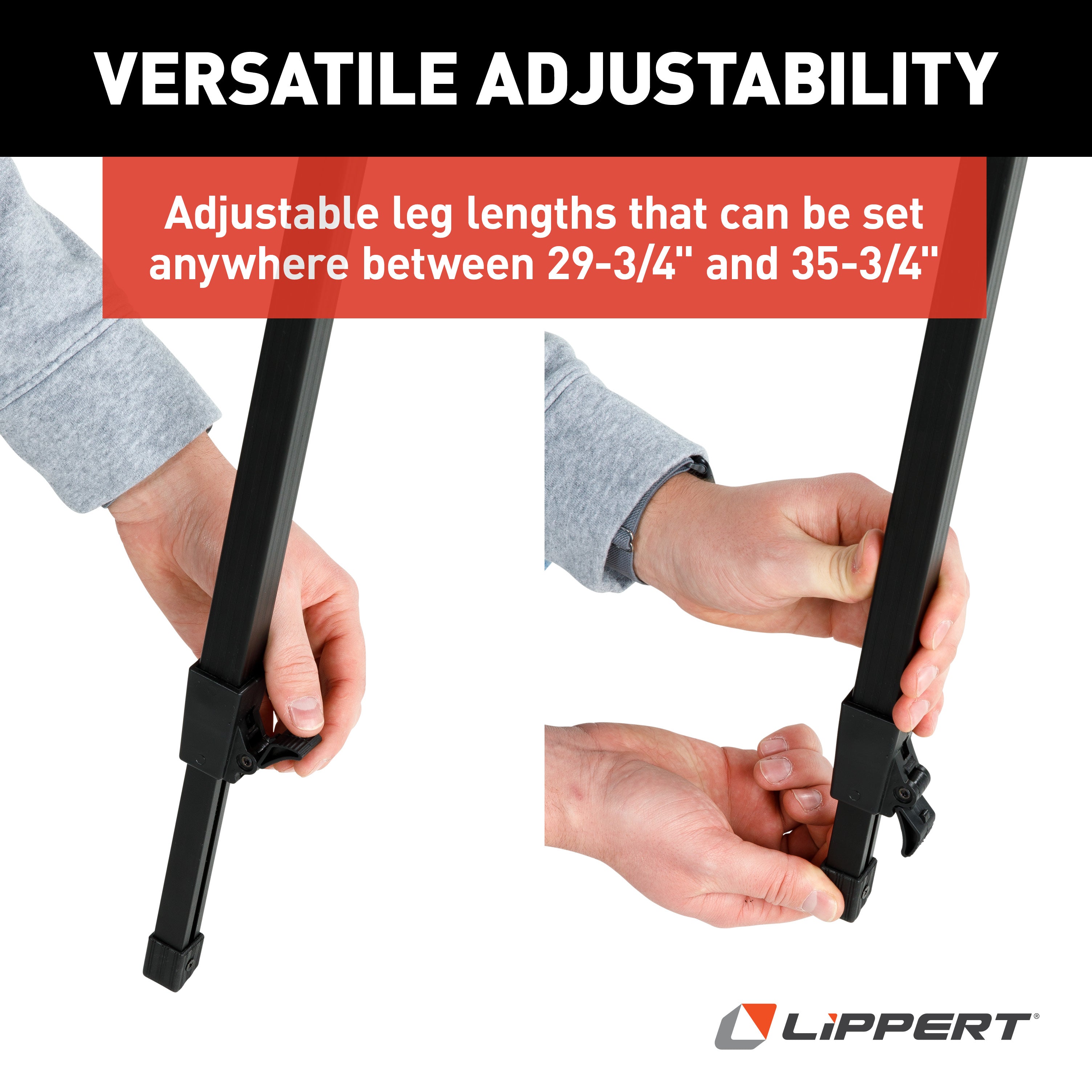 Lippert Roll Top Camping Table - Bamboo & Hammer Grey #2023053727 - Image 5