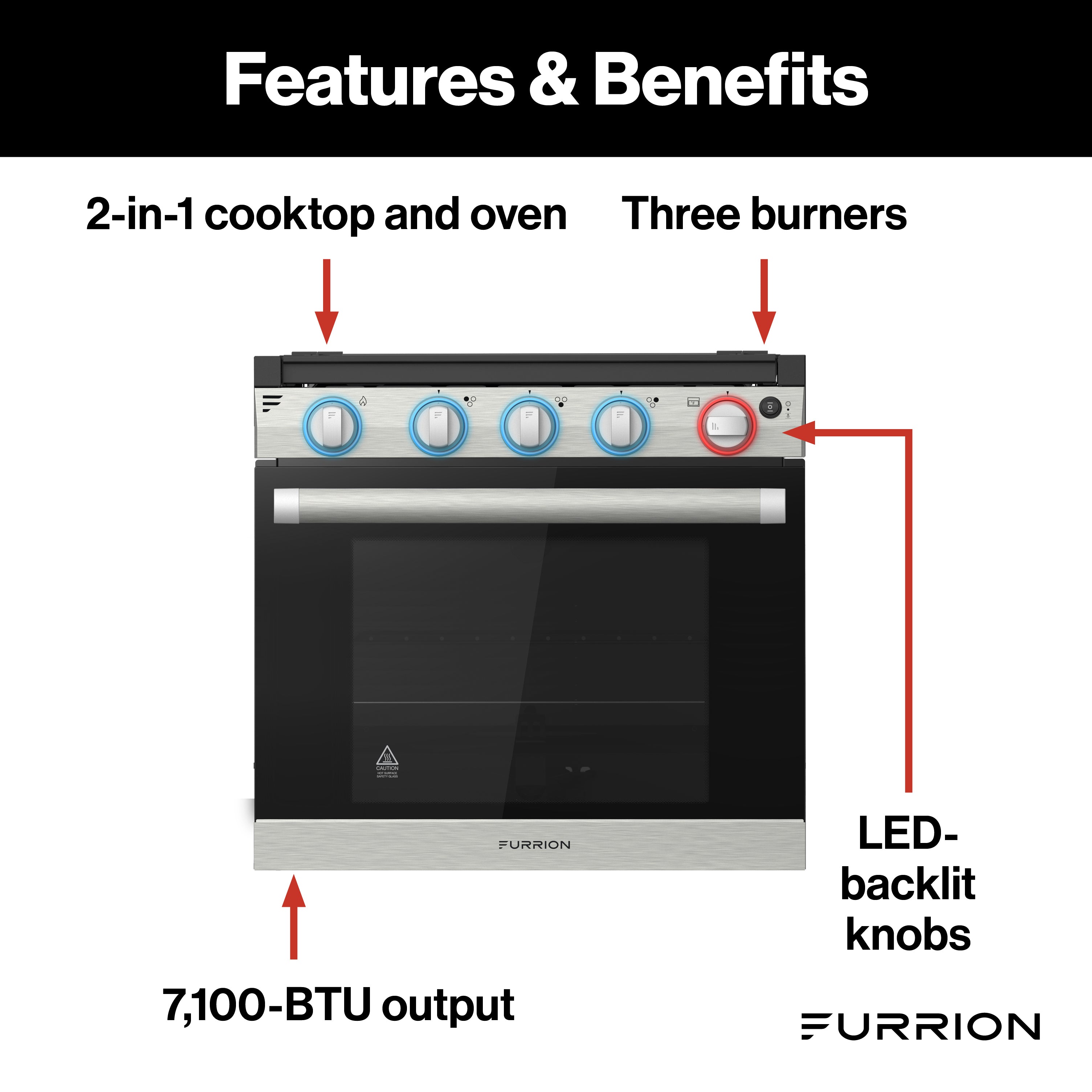 Furrion 2-In-1 Rv Gas Range Oven - 21" Stainless Steel #Fgr21G3A1-Sg - Image 5
