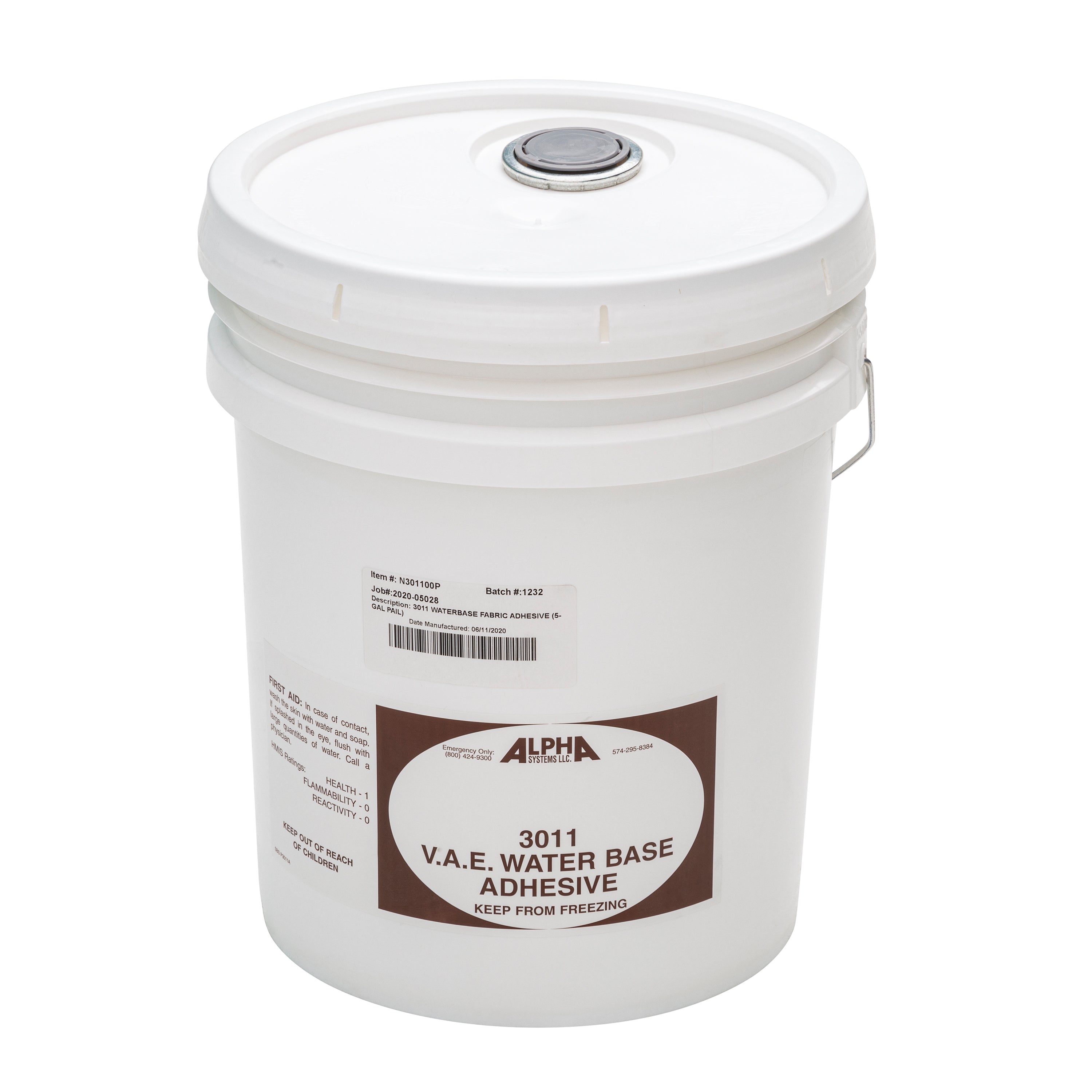 Alpha Systems - 3011 Water Based Fabric Adhesive (5 Gallon) - Image 1