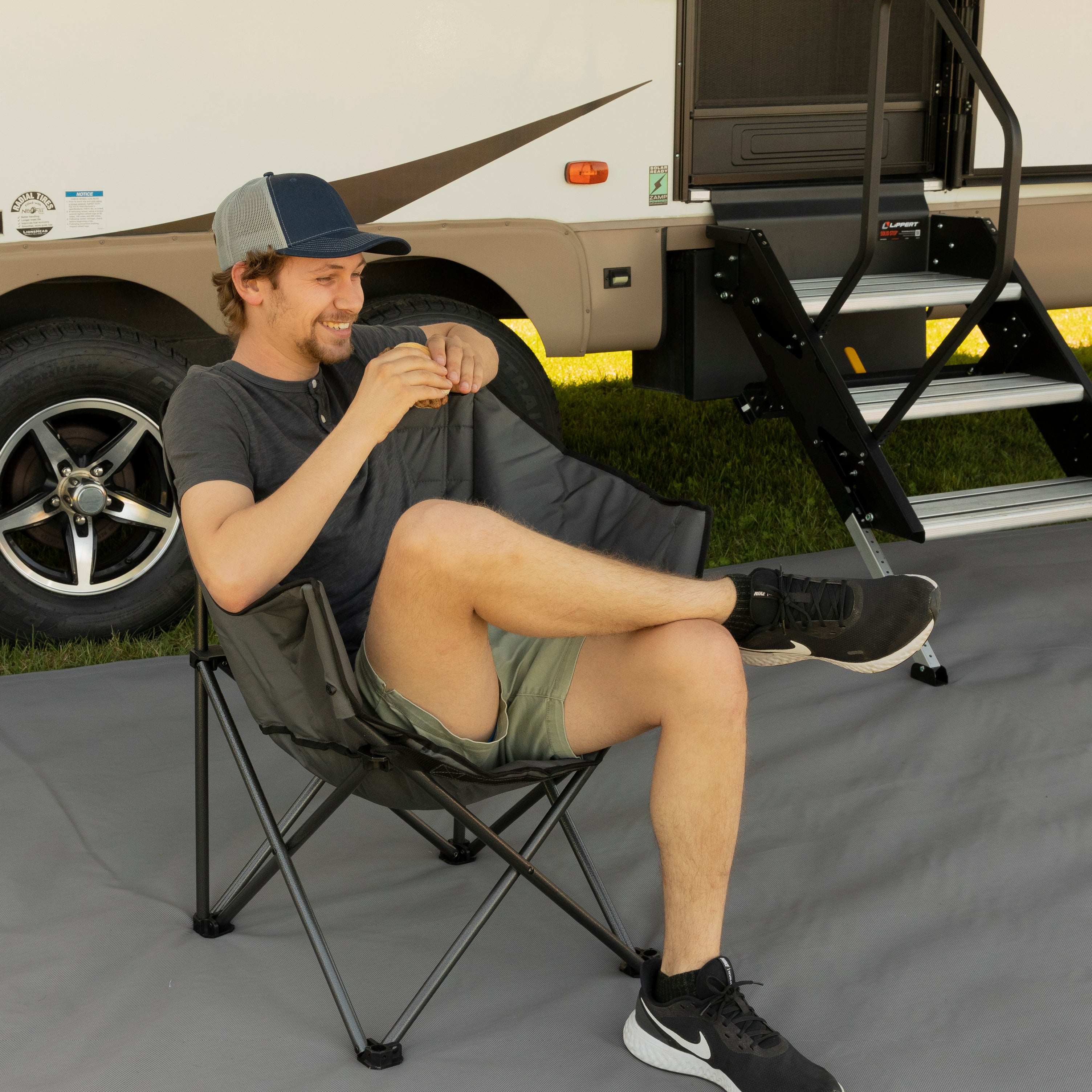 Lippert Campfire Barrel Chair - Dark Grey - Image 7