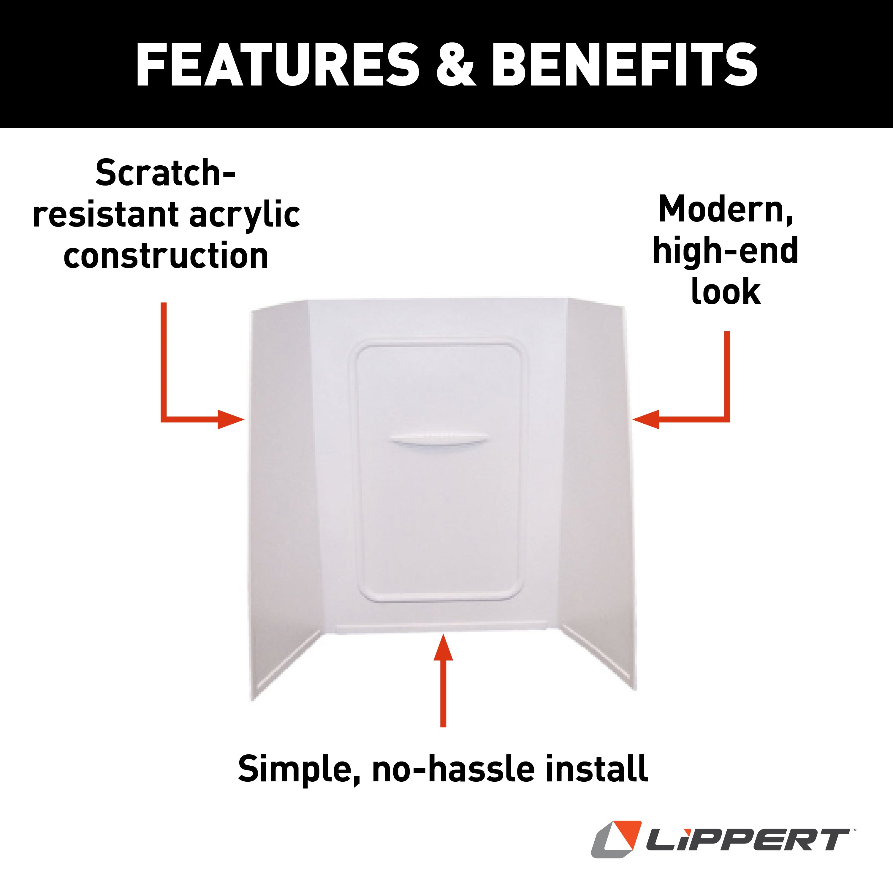 Lippert Bathtub Wall Surround - 24" X 40" X 59", White #Wpf244059Spk - Image 3