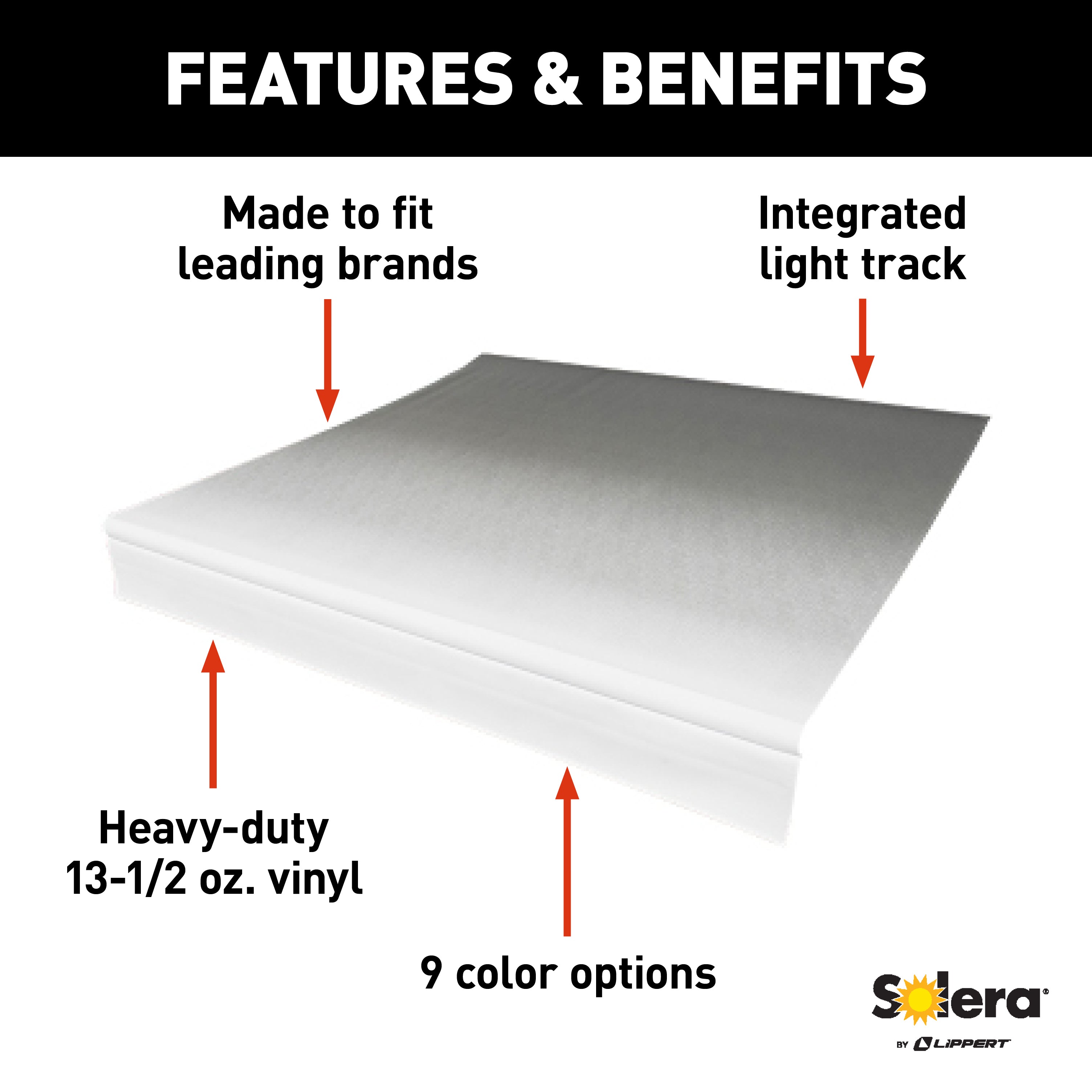 Solera Universal Vinyl Replacement Fabric For 19' Rv Awning - Black Fade #V000334424 - Image 2