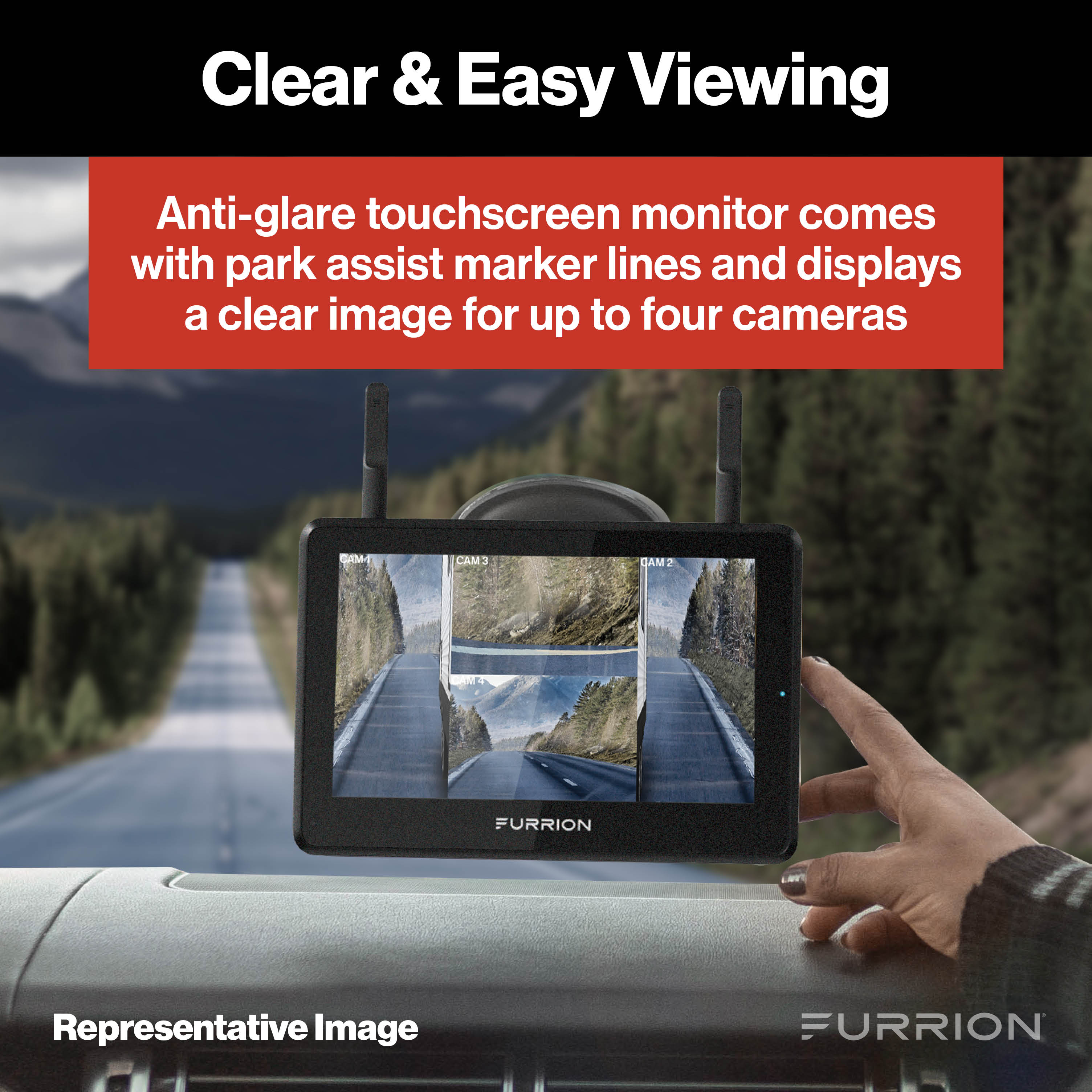 Furrion Vision S+ Rv Observation System - 7" Monitor, Side Cameras With Led Marker Lights, Sharkfin Camera #Fos7Htaen - Image 9