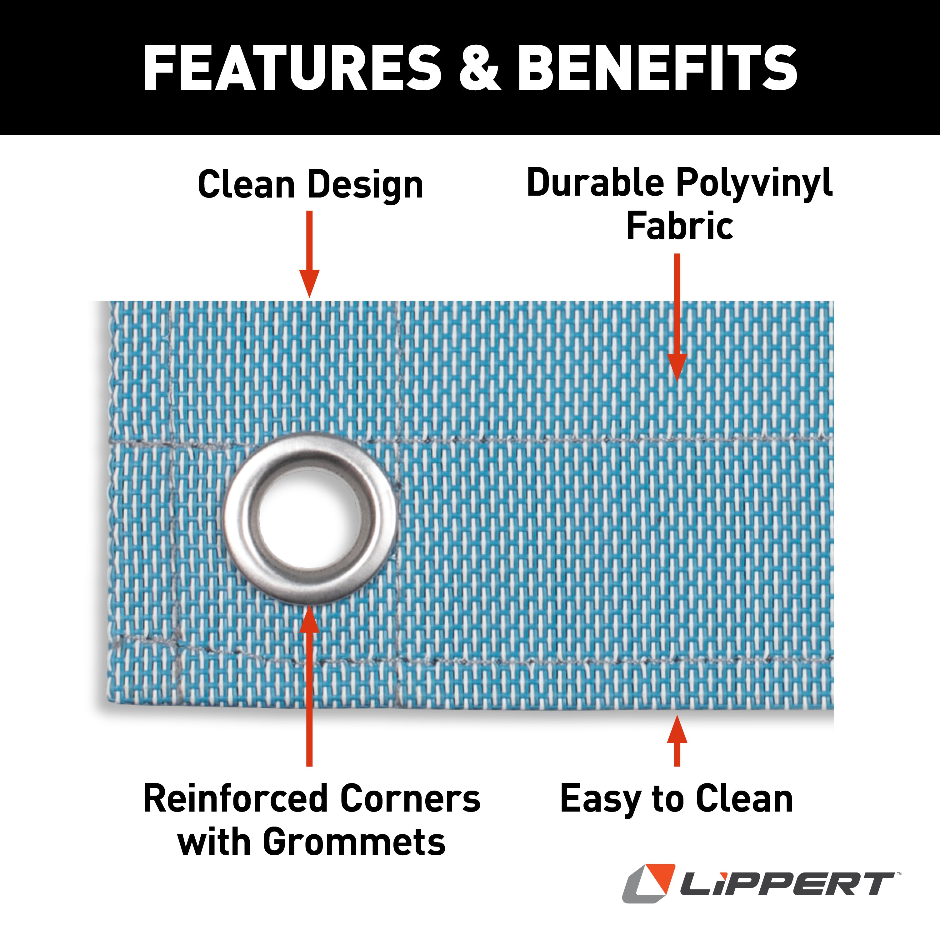 Lippert Outdoor Patio Rug - Blue, 8' X 20' - Image 2