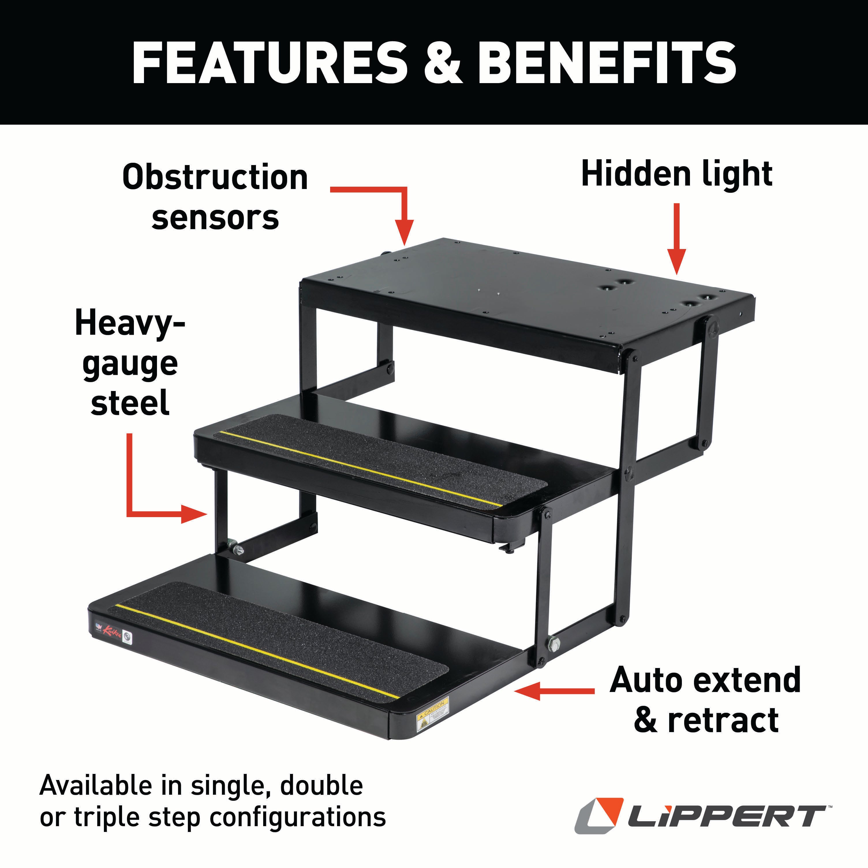 Lippert - 40 Series Step Assembly With Logic Control Unit And Power Switch Kit - Image 3