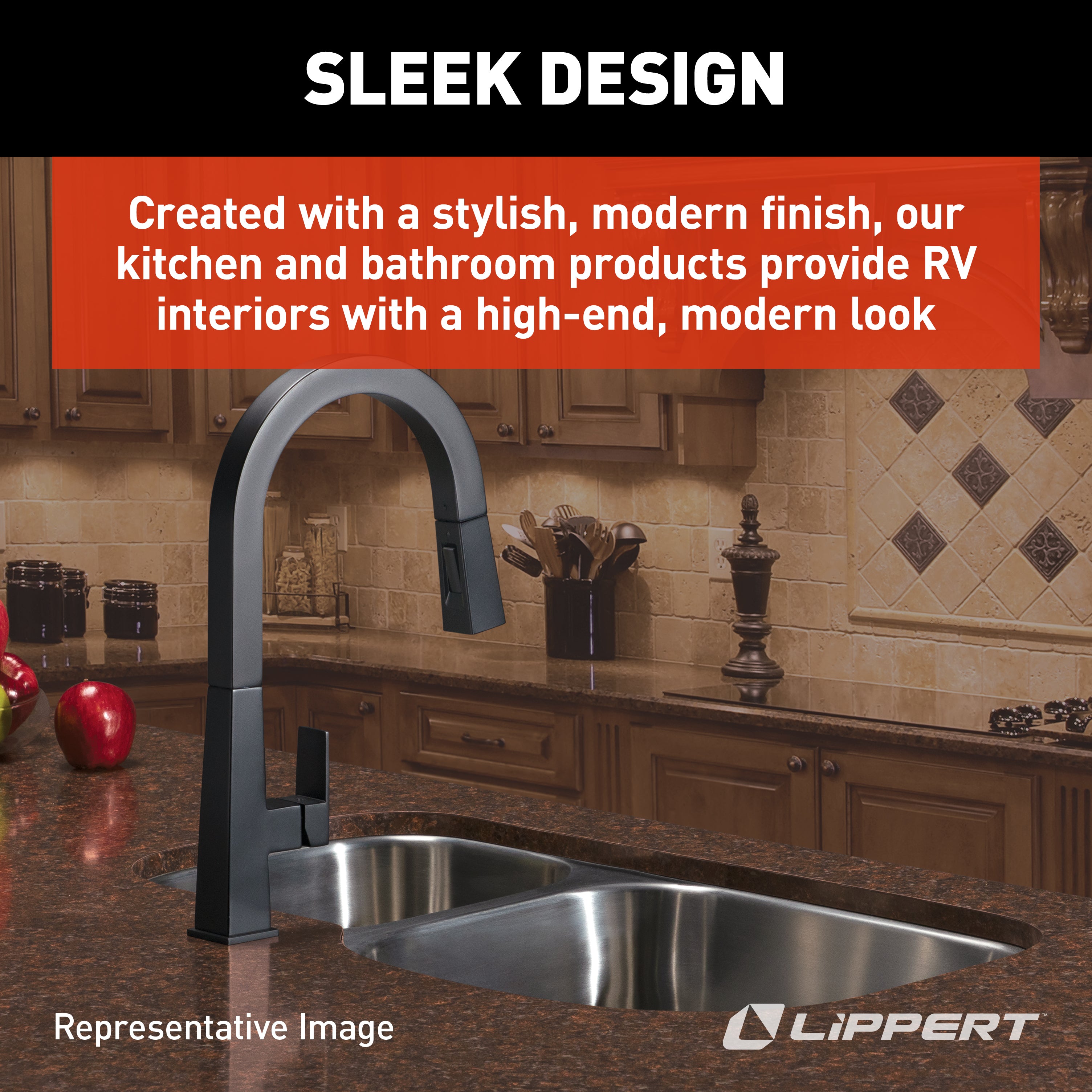 Lippert Flow Max Pull-Down Kitchen Faucet - Black Matte - Image 3