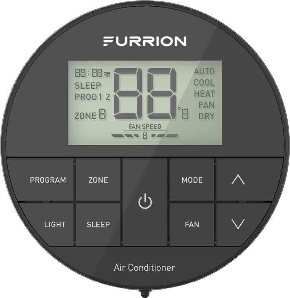 Furrion Chill Multi-Zone Rv Wall Thermostat - 3 Fan Speeds, Black (R410A Refrigerant Compatible) #Facw12Esza-Bl - Image 1