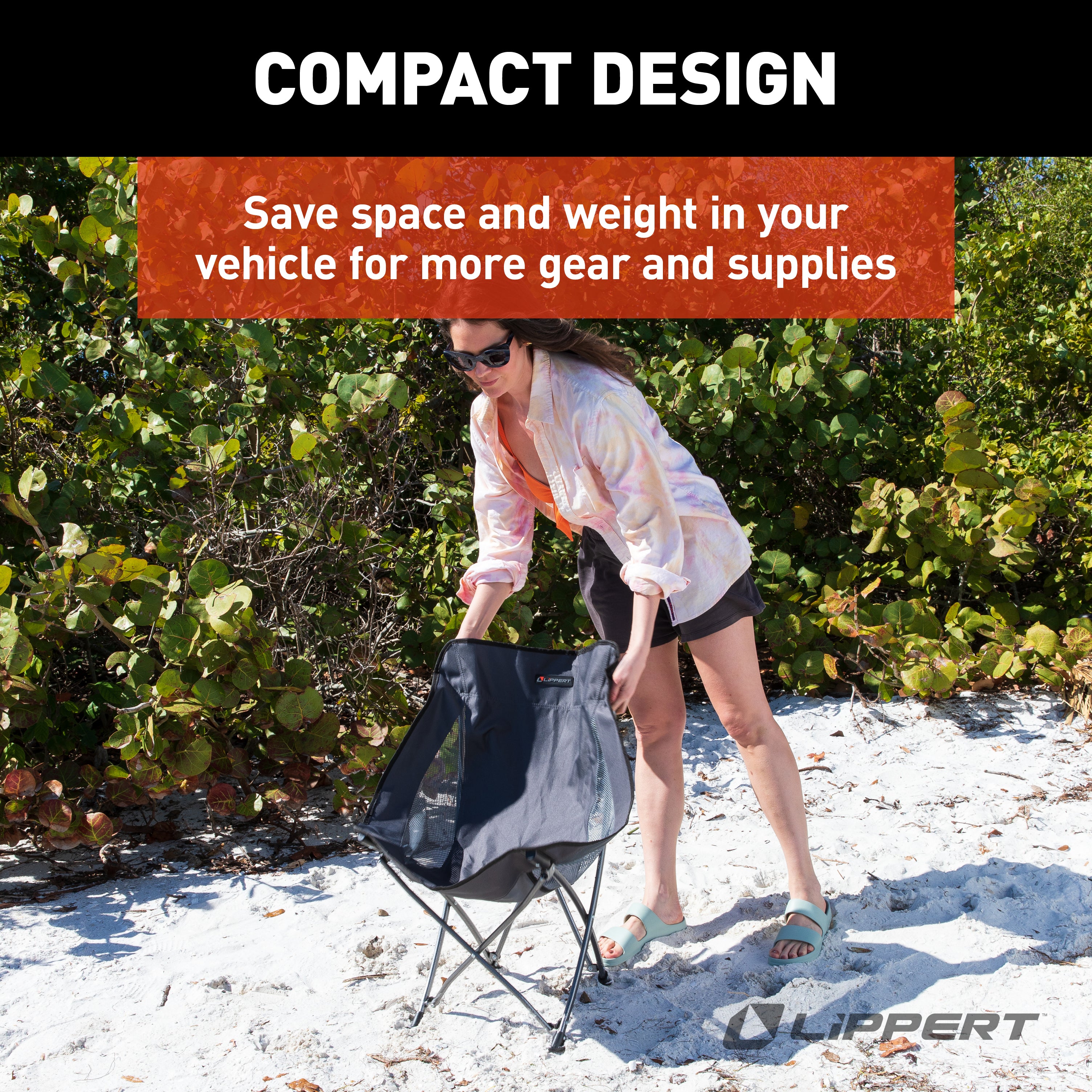 Lippert Baja Compact Camping Chair - Dark Grey - Image 3