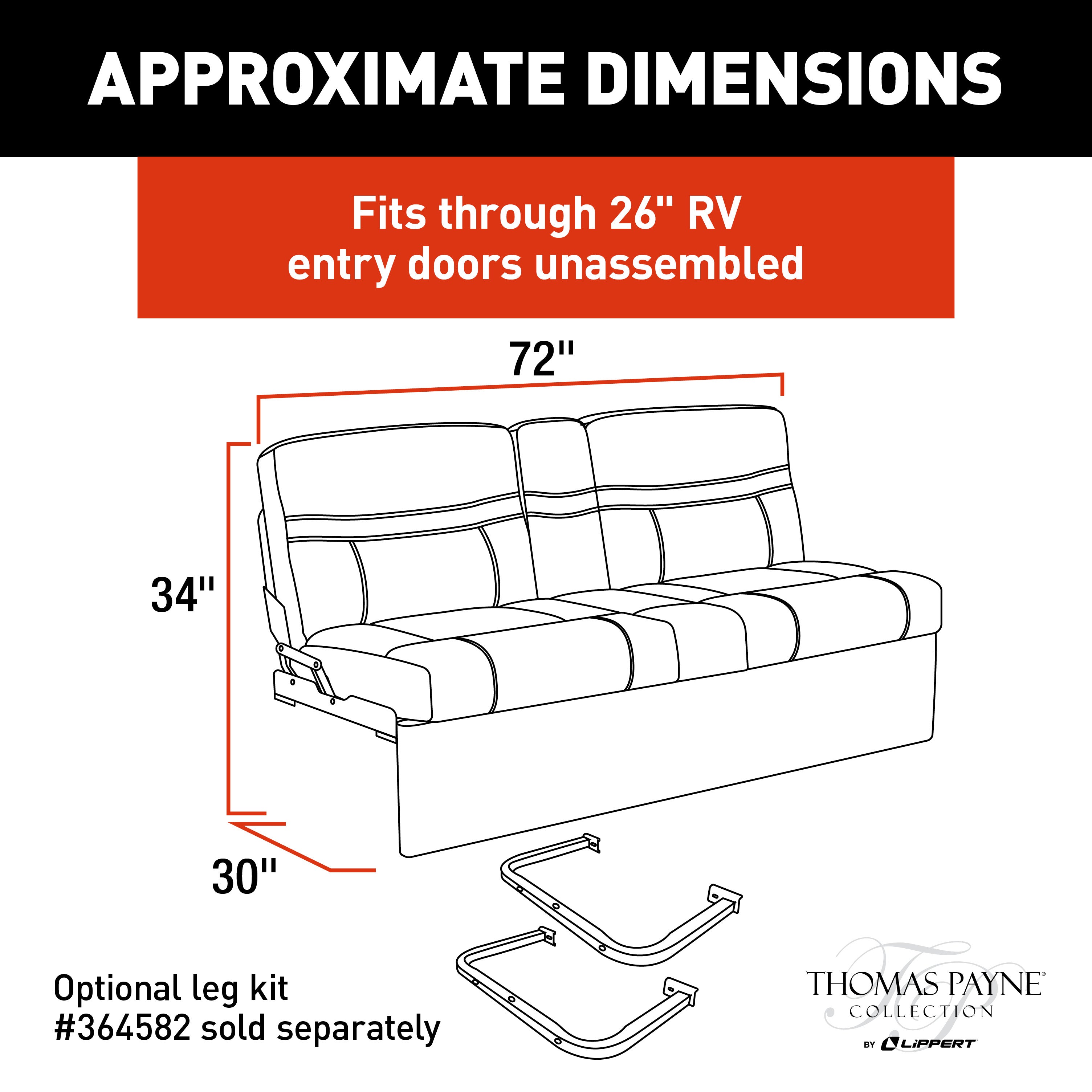 Thomas Payne Rv Jackknife Sofa - 72" Grummond #2020129841 - Image 2
