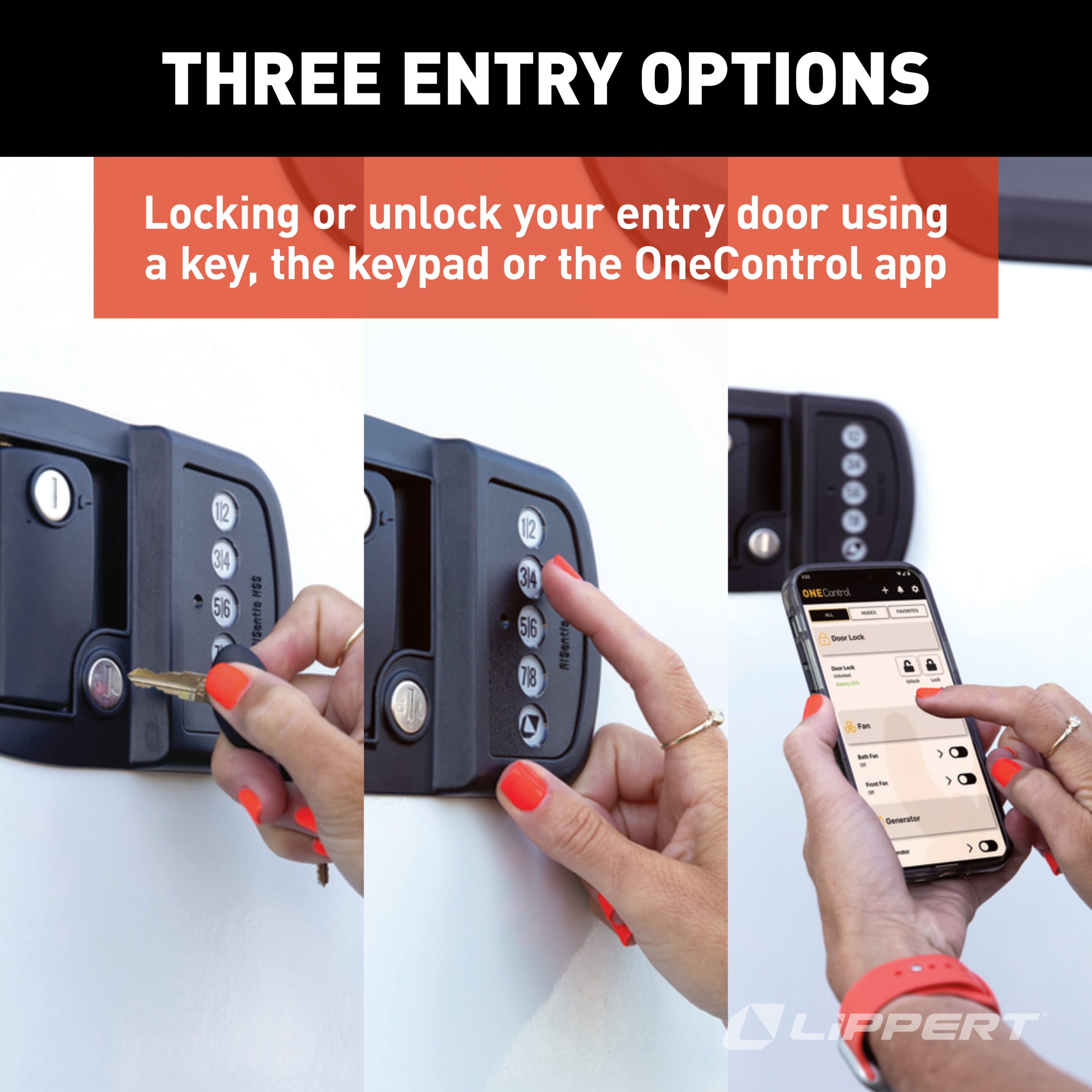 Lippert Keyless Rv Door Lock With Bluetooth - Right - Image 3