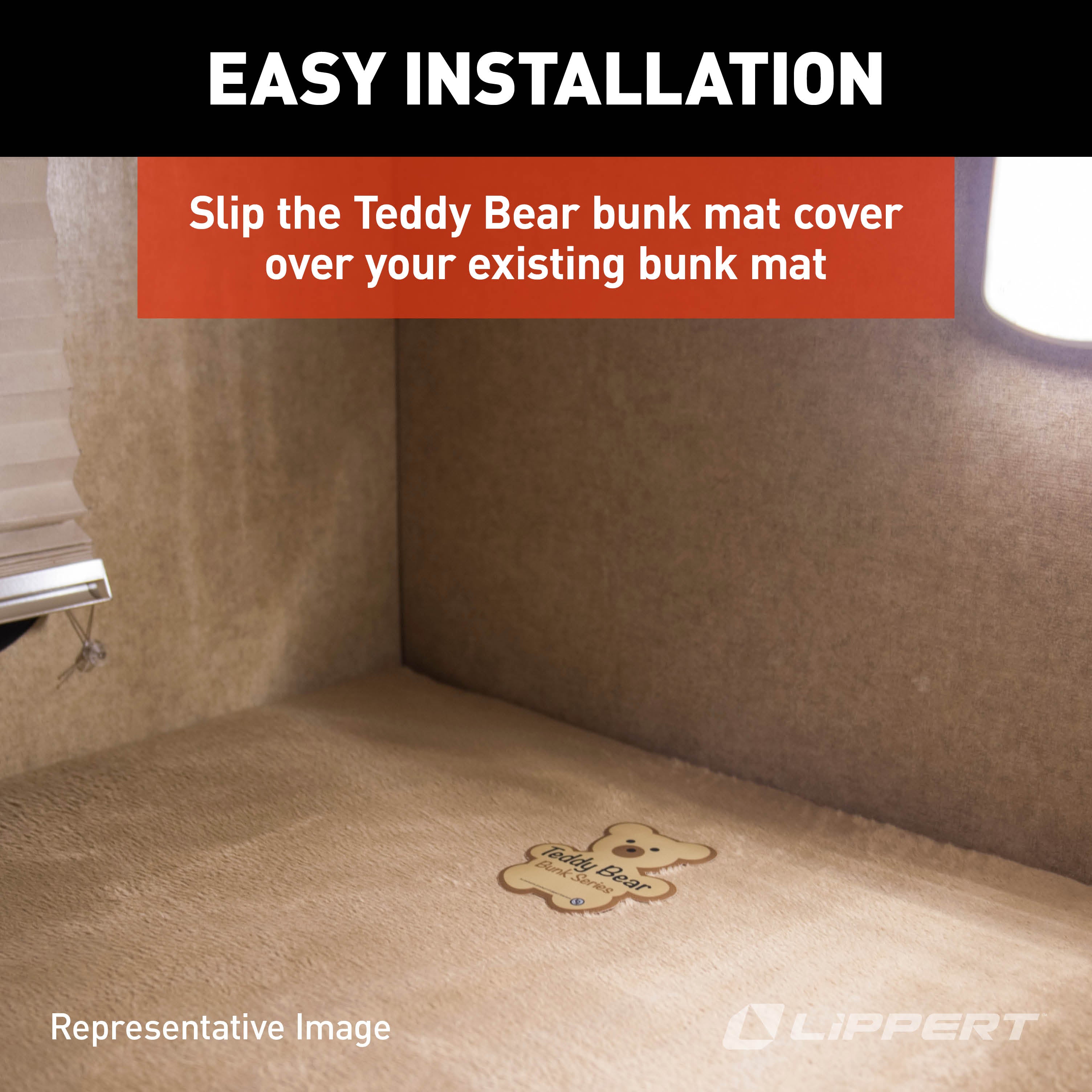 Lippert - Teddy Bear Bunk Mat Cover - 32" X 74" X 3" (Tan) - Image 7