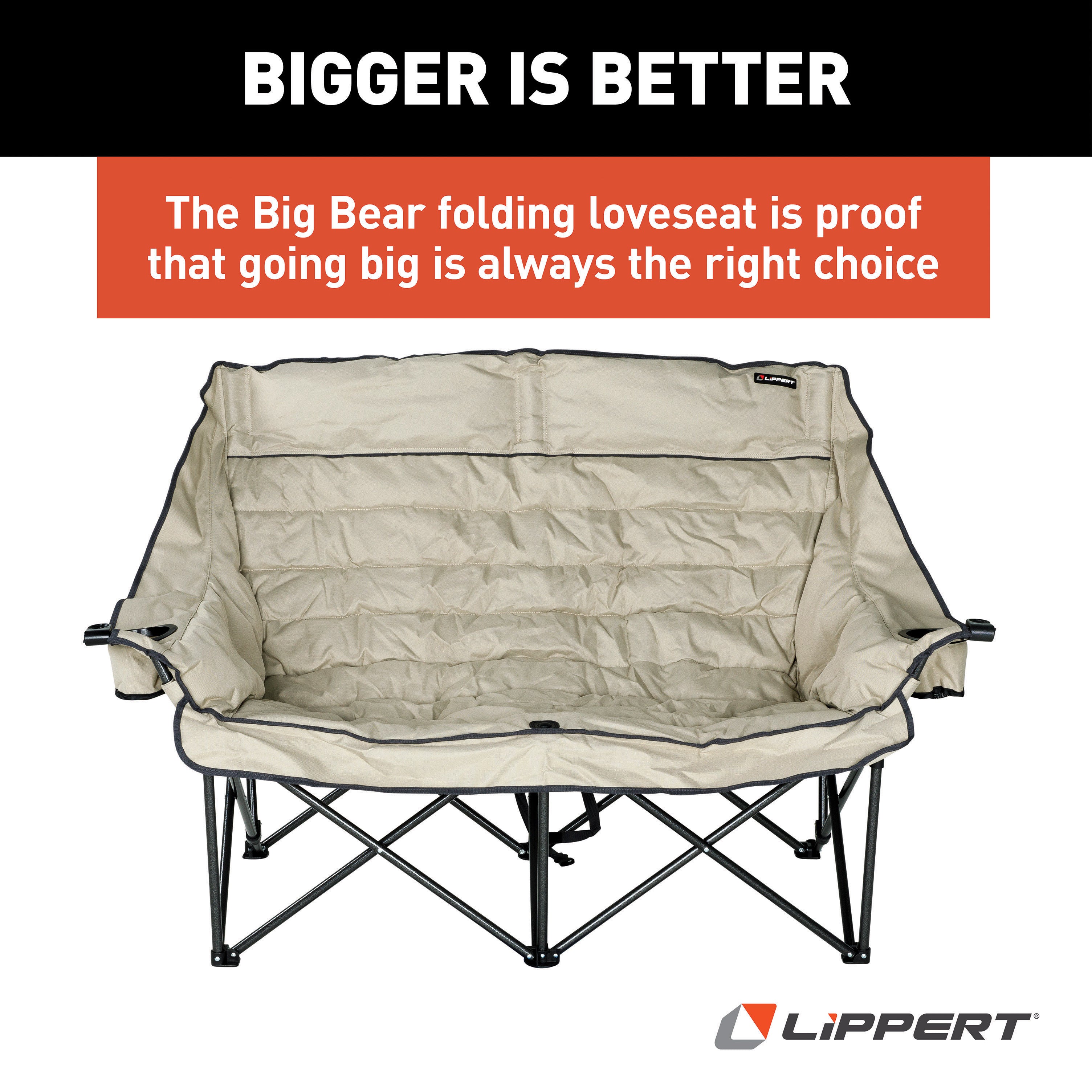 Lippert Big Bear Folding Loveseat - Sand #2023053718 - Image 7