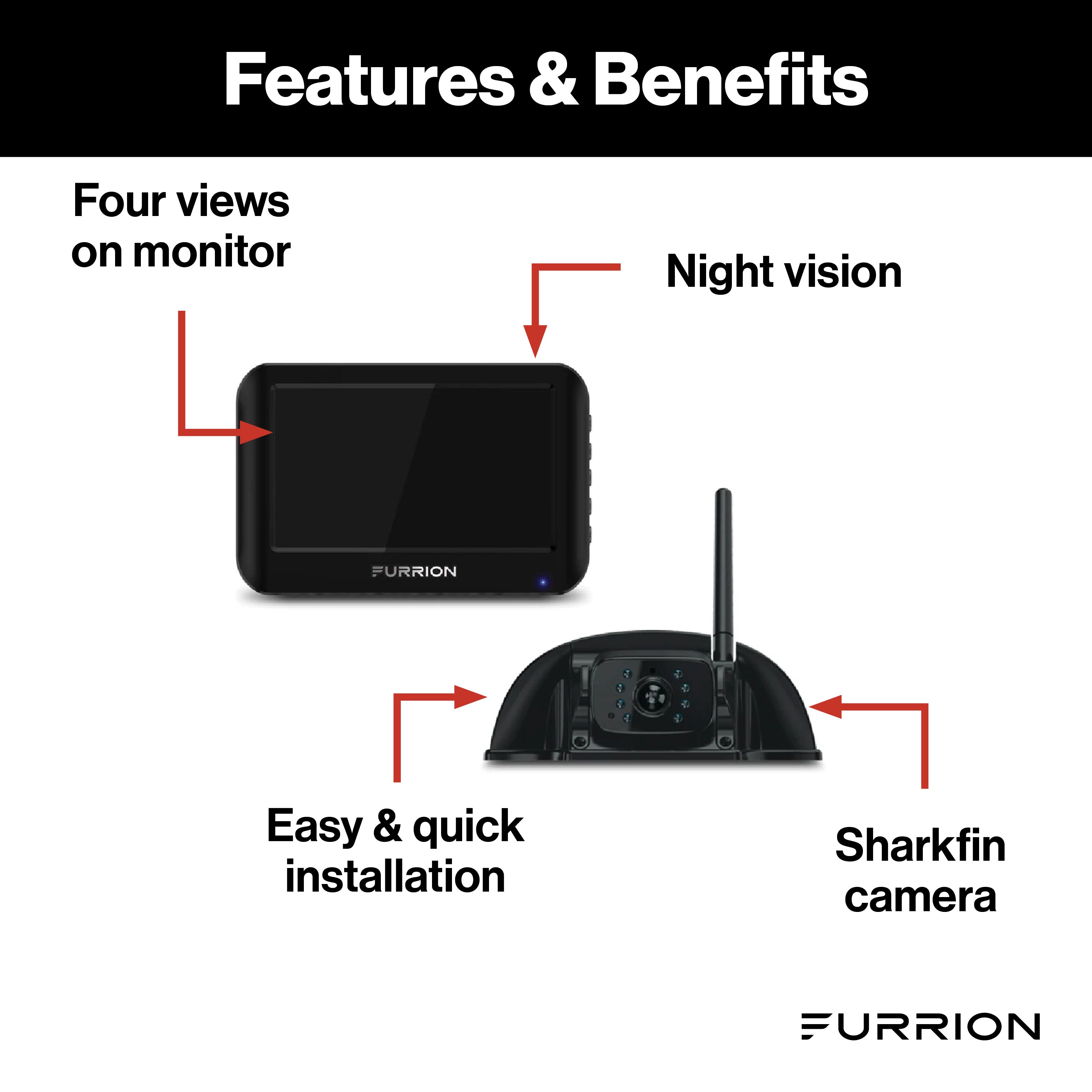 Furrion Vision S Rv Backup Camera System With 4.3" Monitor - Rear Sharkfin Camera #Fos43Tasf - Image 2