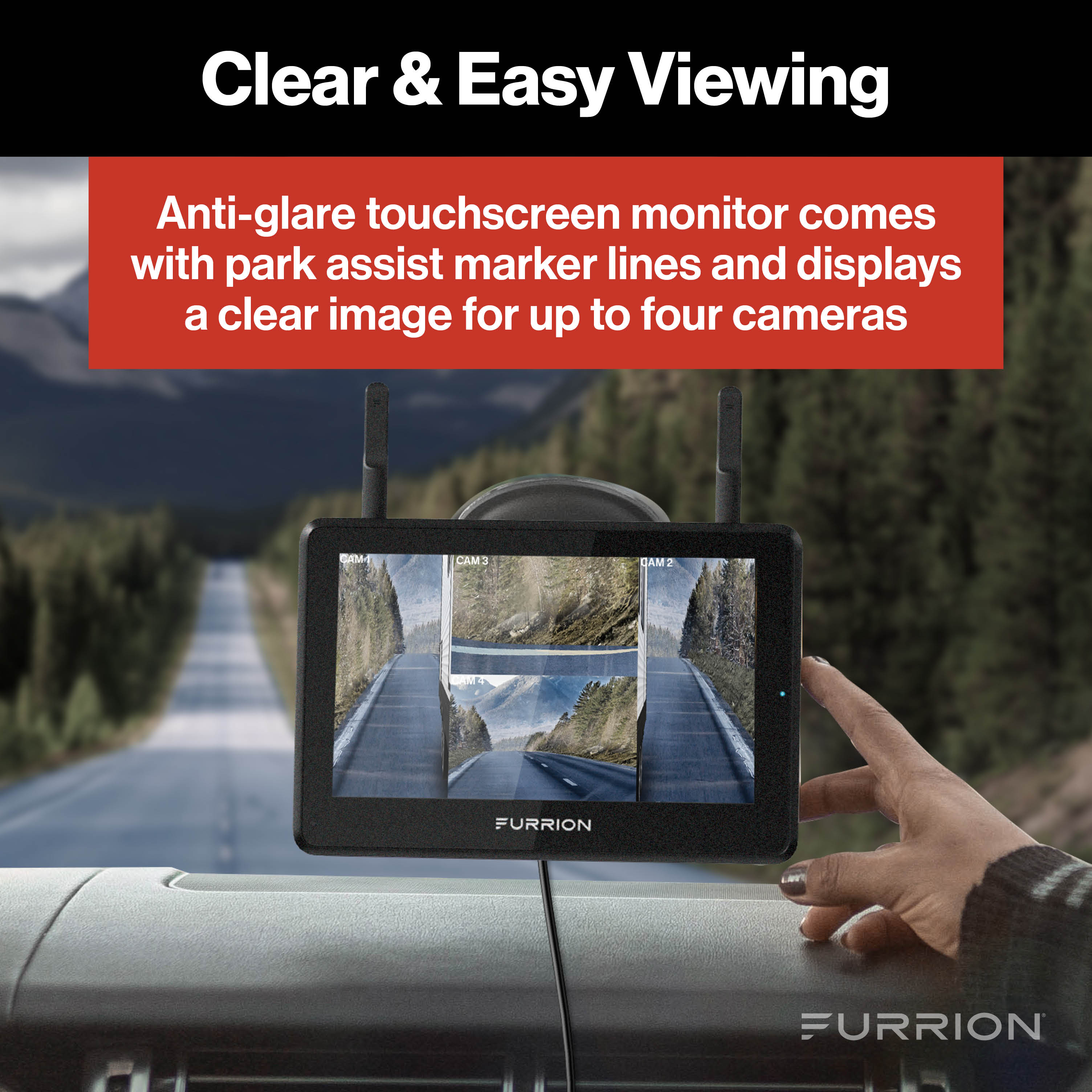 Furrion Vision S+ Rv Observation System - 7" Monitor, Side Cameras With Led Marker Lights, Sharkfin Camera, Rear Camera With Led Marker Light #Fos7Htapm - Image 10