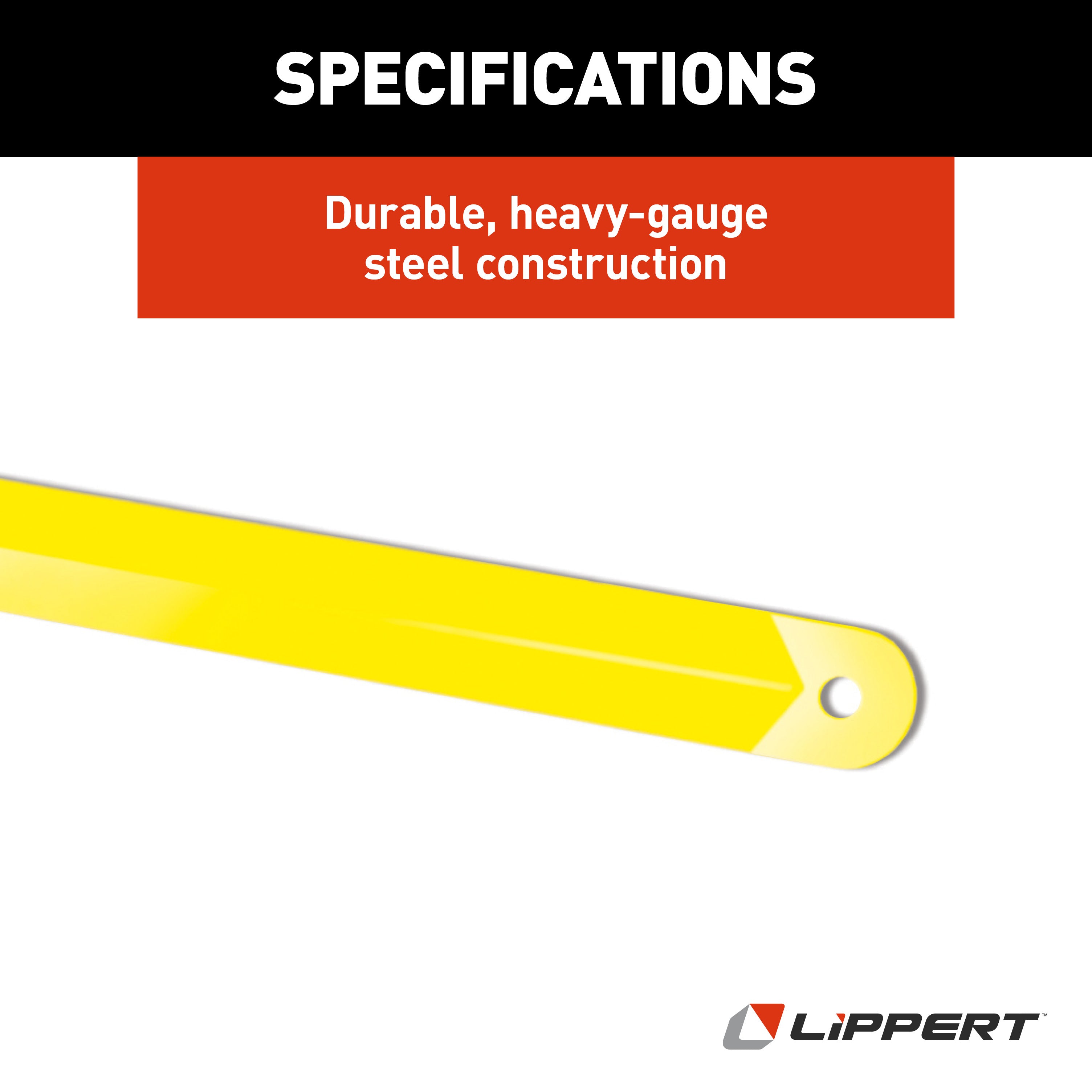 Lippert Replacement Power Stabilizer Support Arm - 19.3" Yellow #1134122 - Image 6