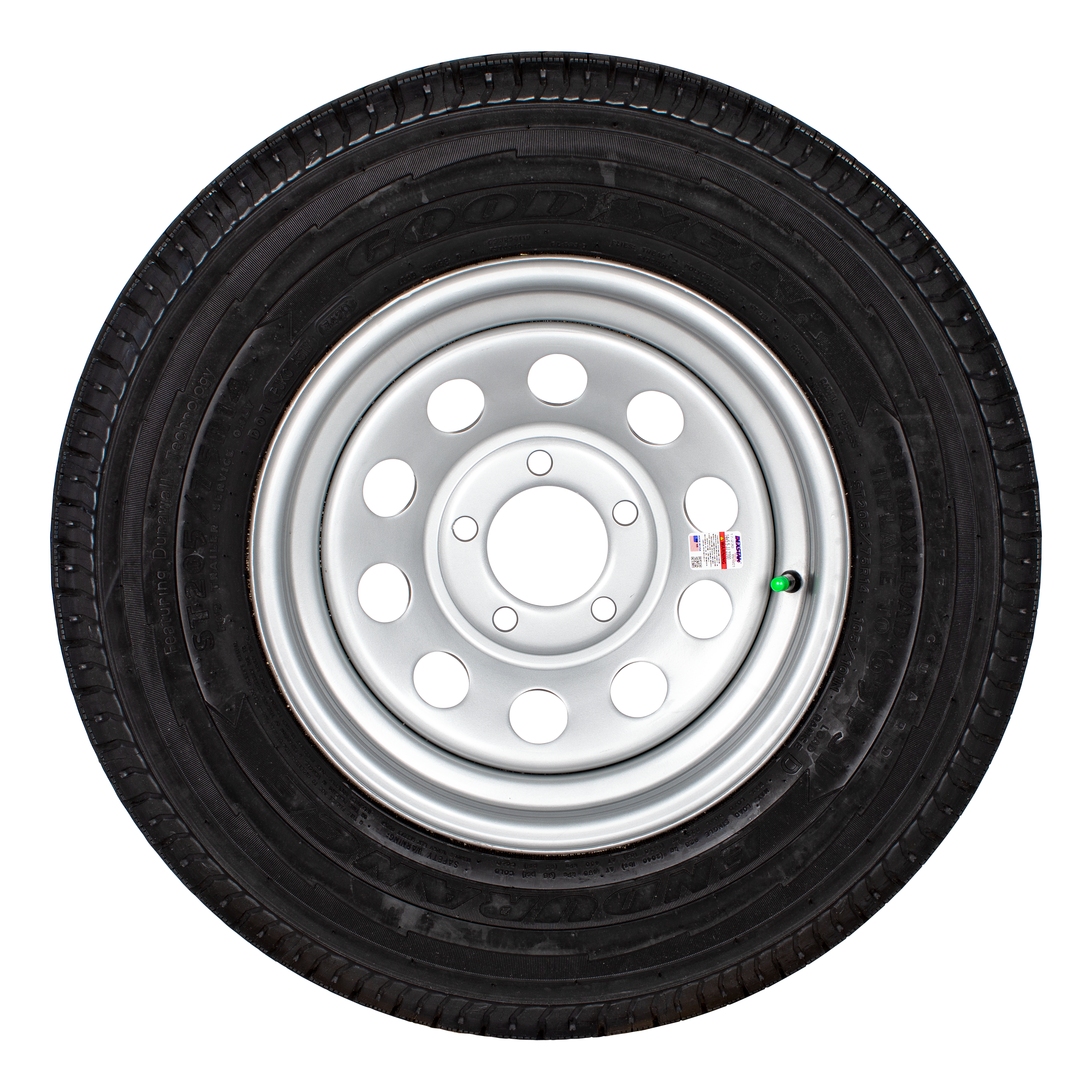 Lionshead - St205/75R14 Lrd Goodyear Radial Tire On 14X5.5 5-4.5 Steel Wheel (Silver Modular) - Image 2