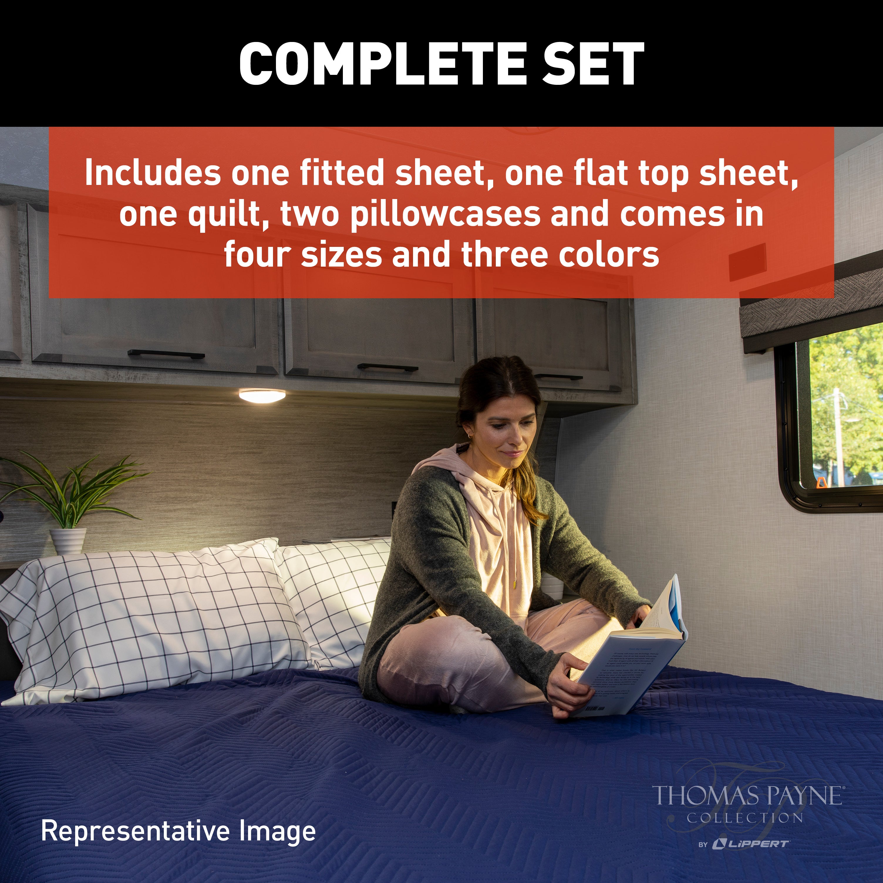 Thomas Payne Easy Zzzs Rv Bedding Set - Short Queen, Navy #2022107824 - Image 4