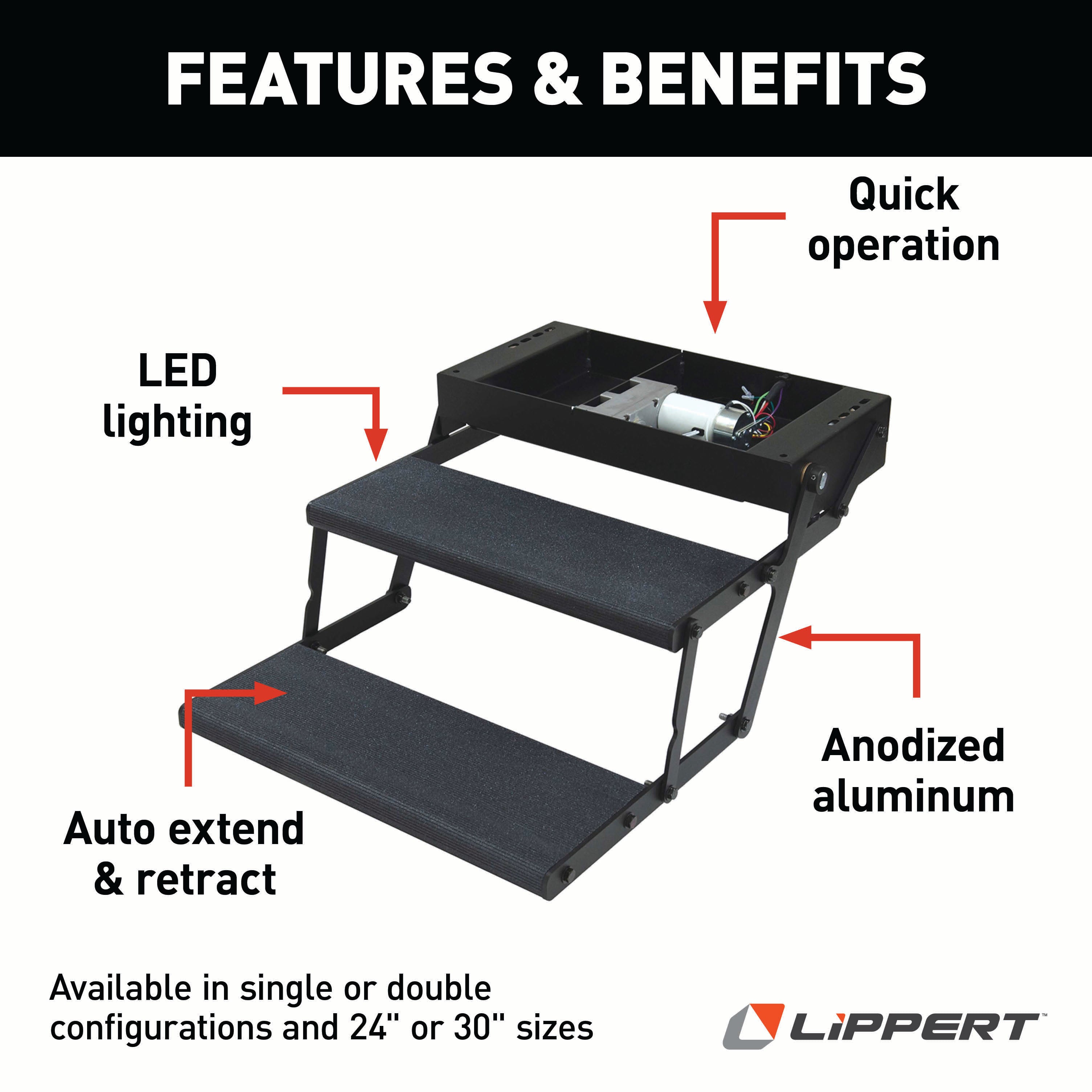 Lippert Tread Lite Rv Power Steps - 24" Double - Image 2