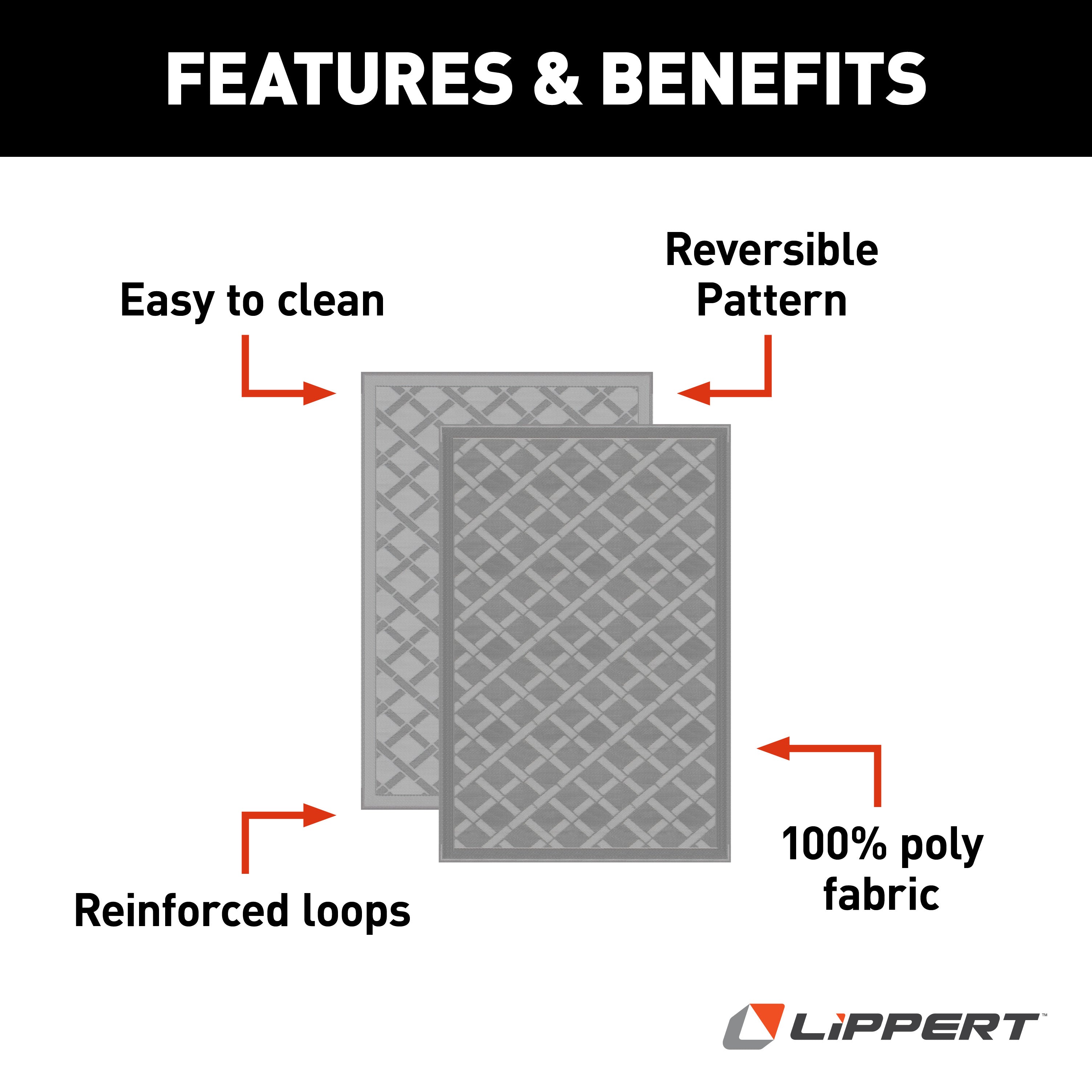 Lippert All Weather Patio Mat - 8' X 16' (Gray) - Image 3