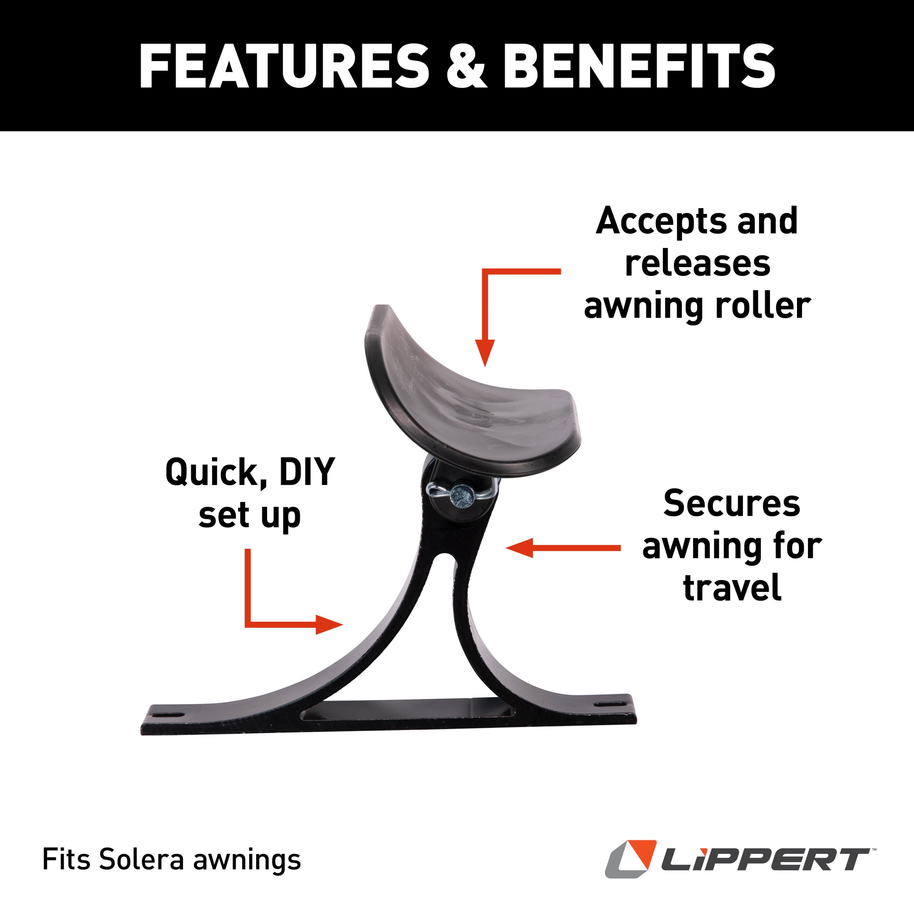 Solera Awning Roller Cradle Support - Black #289374 - Image 2