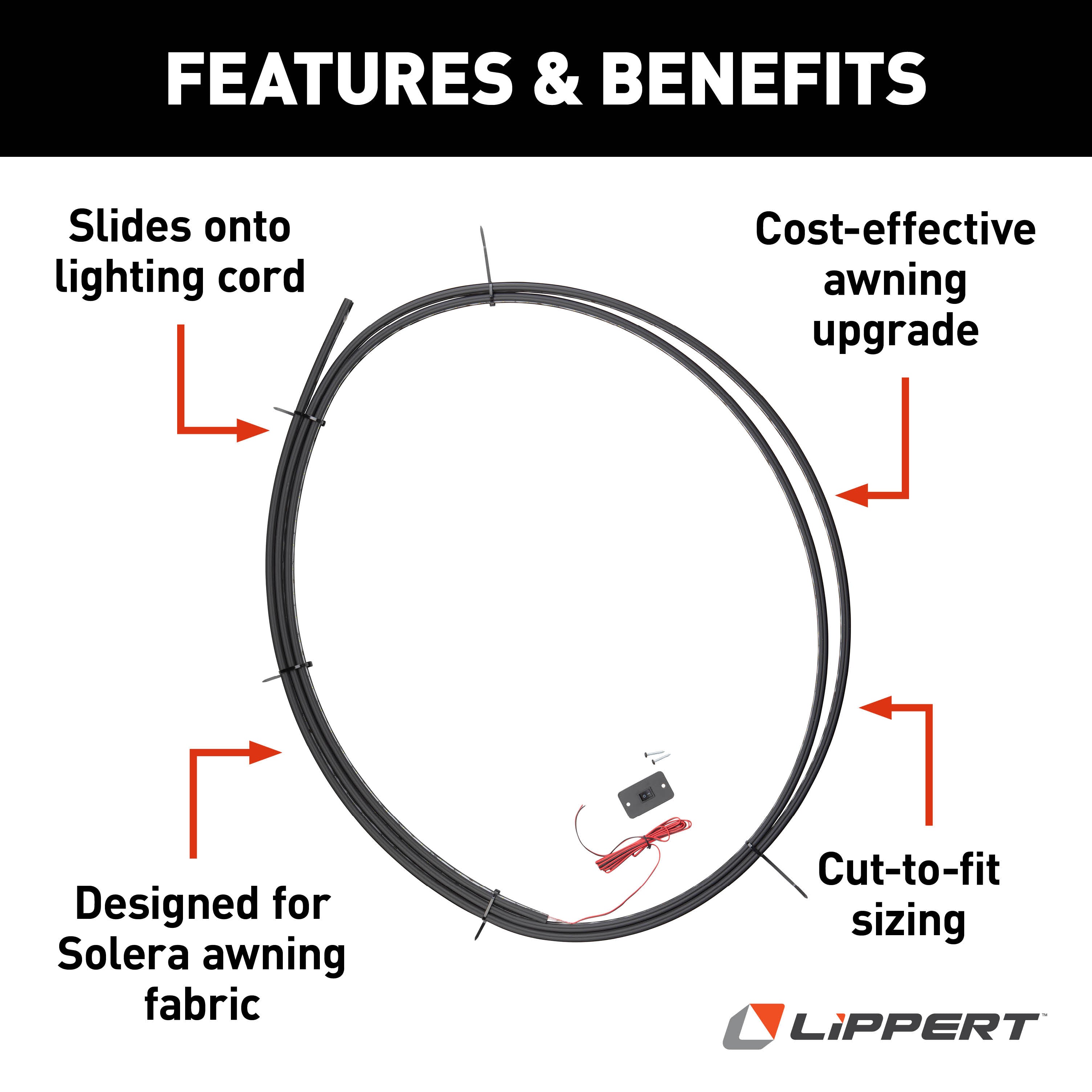 Solera 21' Awning Fabric Light Kit With Switch And Plate - White Led #674283 - Image 4