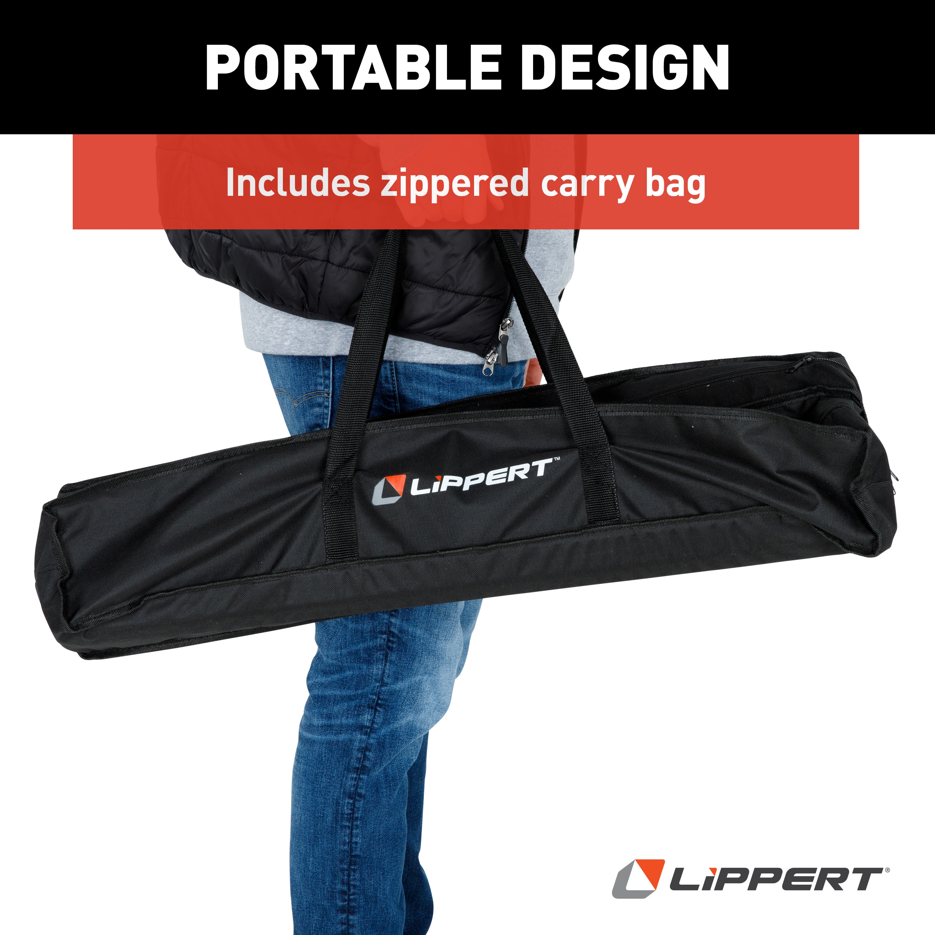 Lippert Roll Top Camping Table - Bamboo & Hammer Grey #2023053727 - Image 6