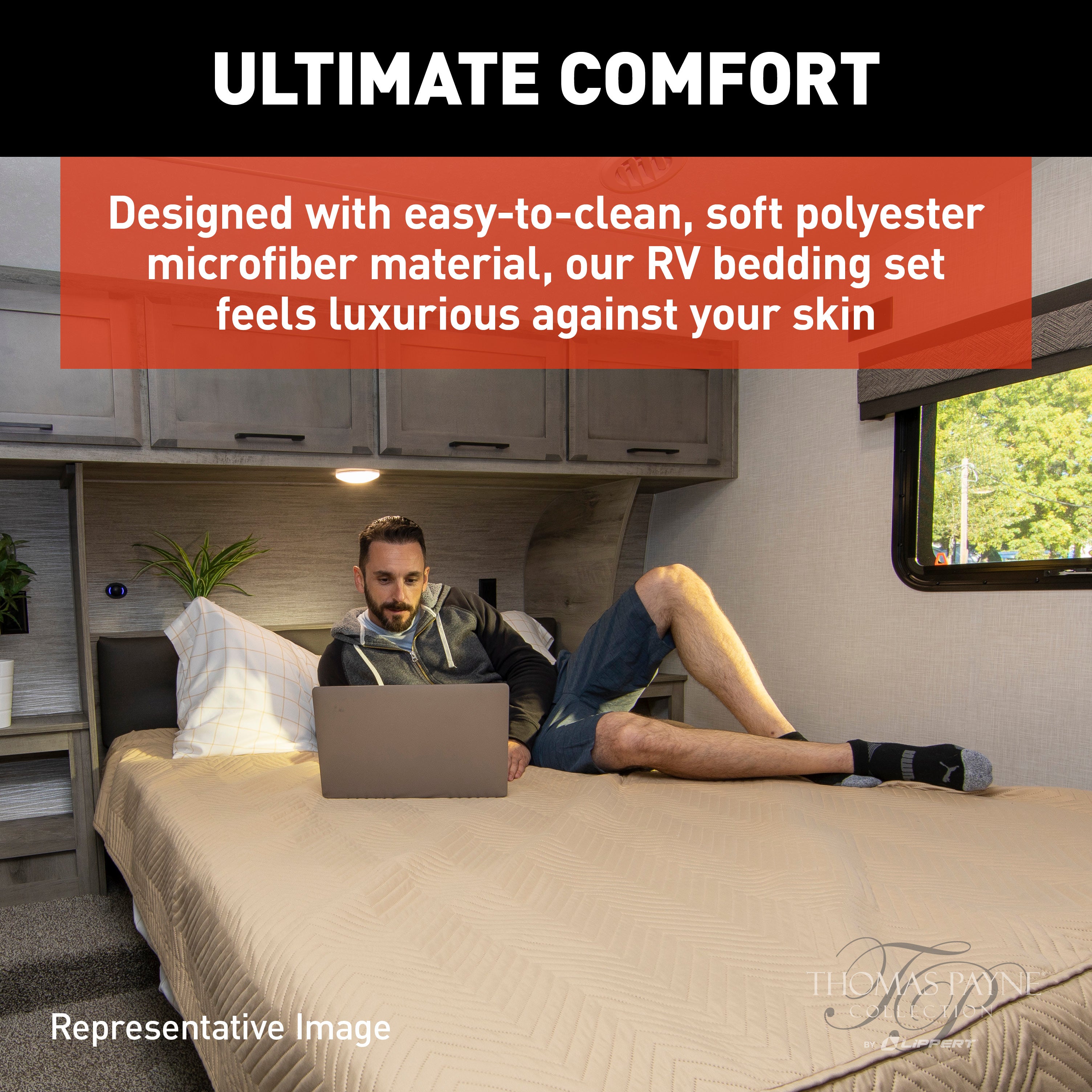 Thomas Payne Easy Zzzs Rv Bedding Set - King, Tan #2022107832 - Image 5