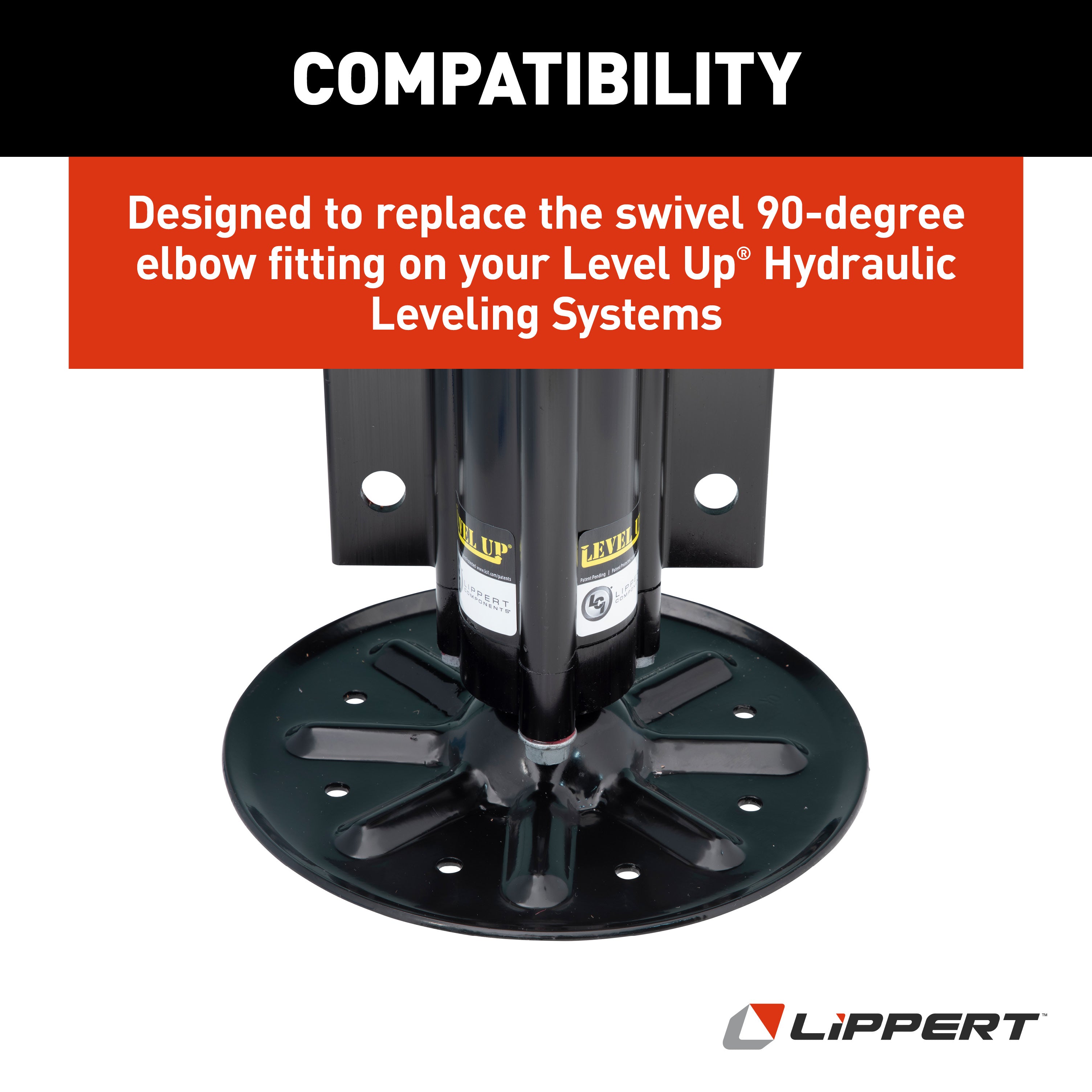 Lippert 1/4" Swivel 90° Elbow Hydraulic Leveling System Fitting #6809-04-04 - Image 6