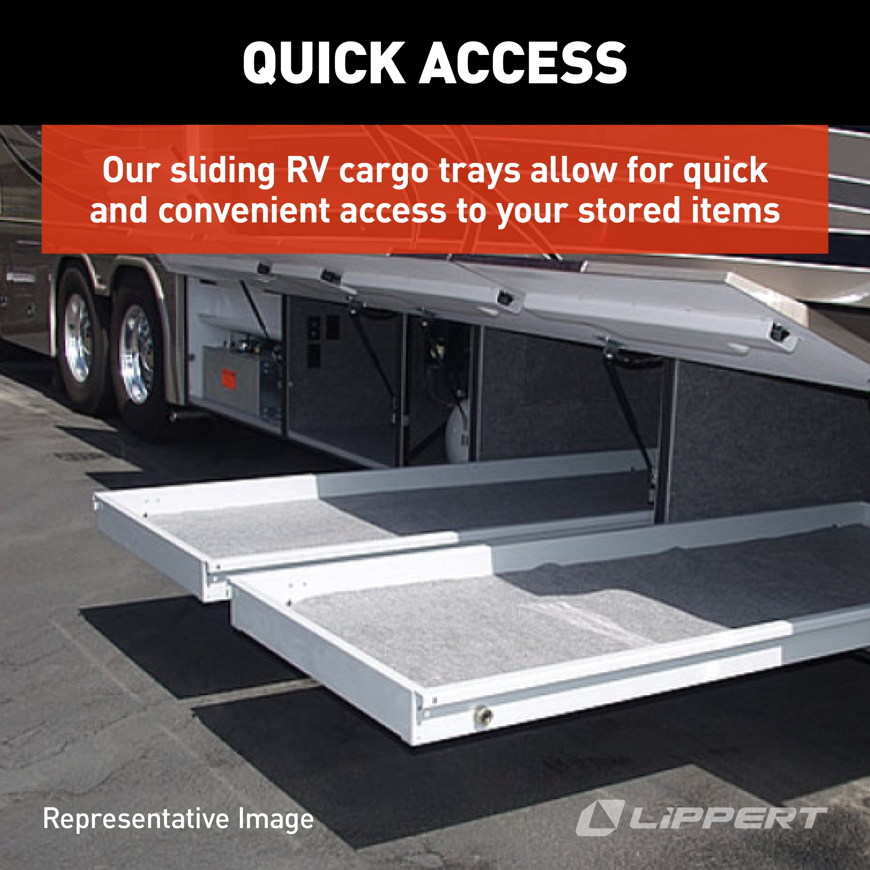 Lippert - Kwikee Super Slide I Rv Cargo Tray - 70" - Image 3