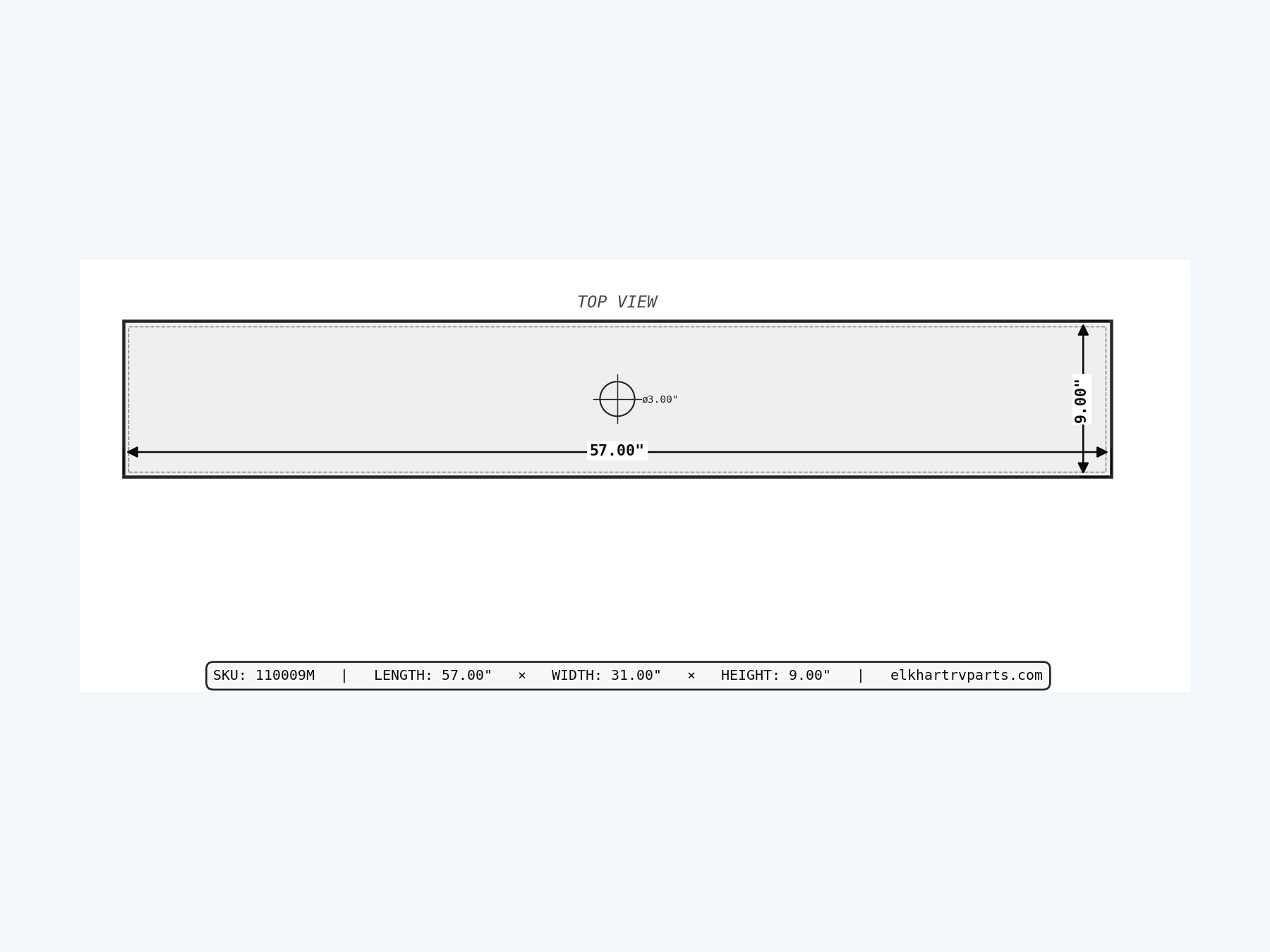 MAKS Plastics 50 Gallon Fresh Water Tank 57x31x7 Dual Cone Low Point Drain RV Motorhome 110009M side