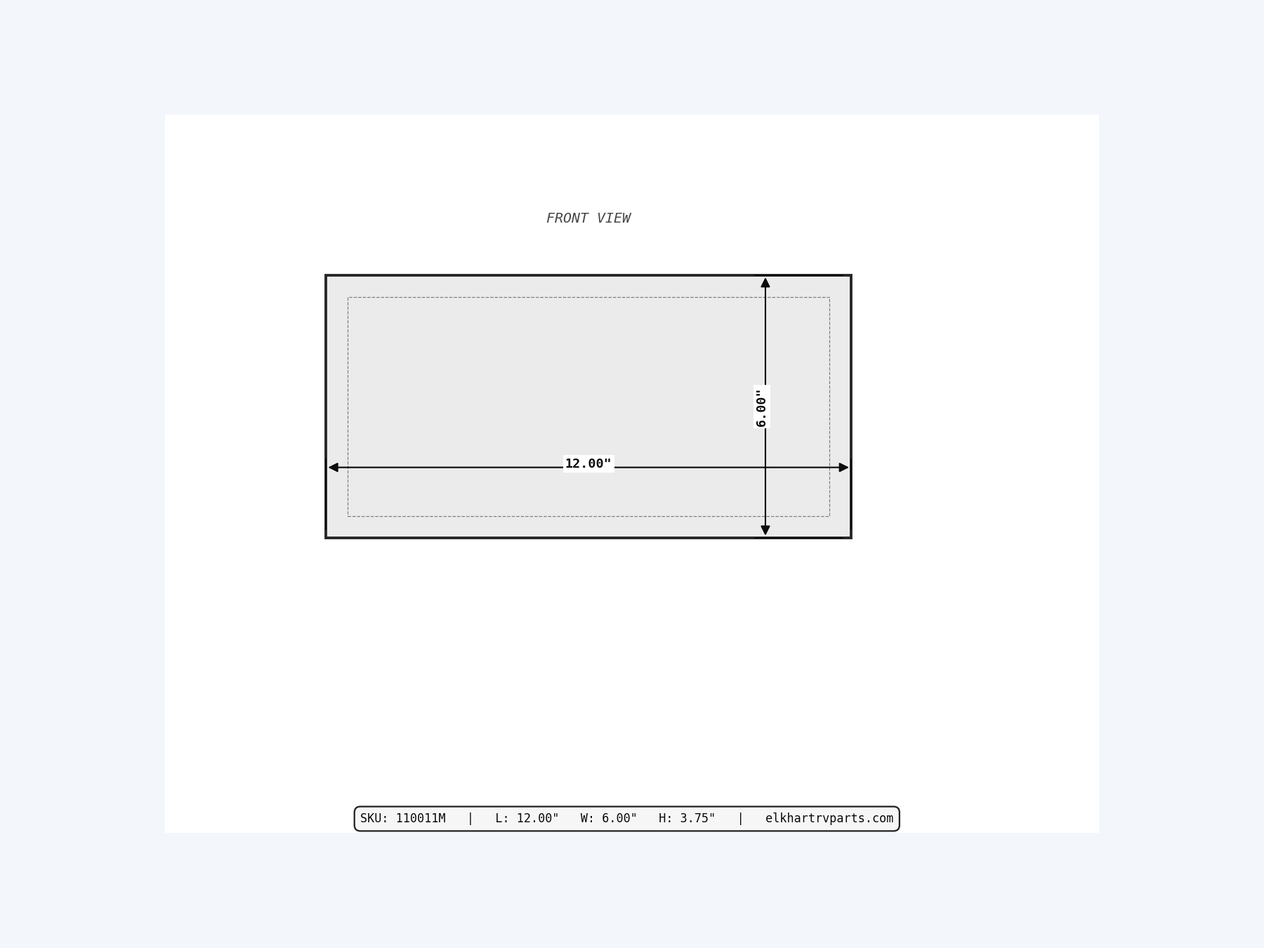 MAKS Fresh Water Tank 12 X 6 X 3.75 - 1 Gallon - No Drain - Molded Tank (hero)