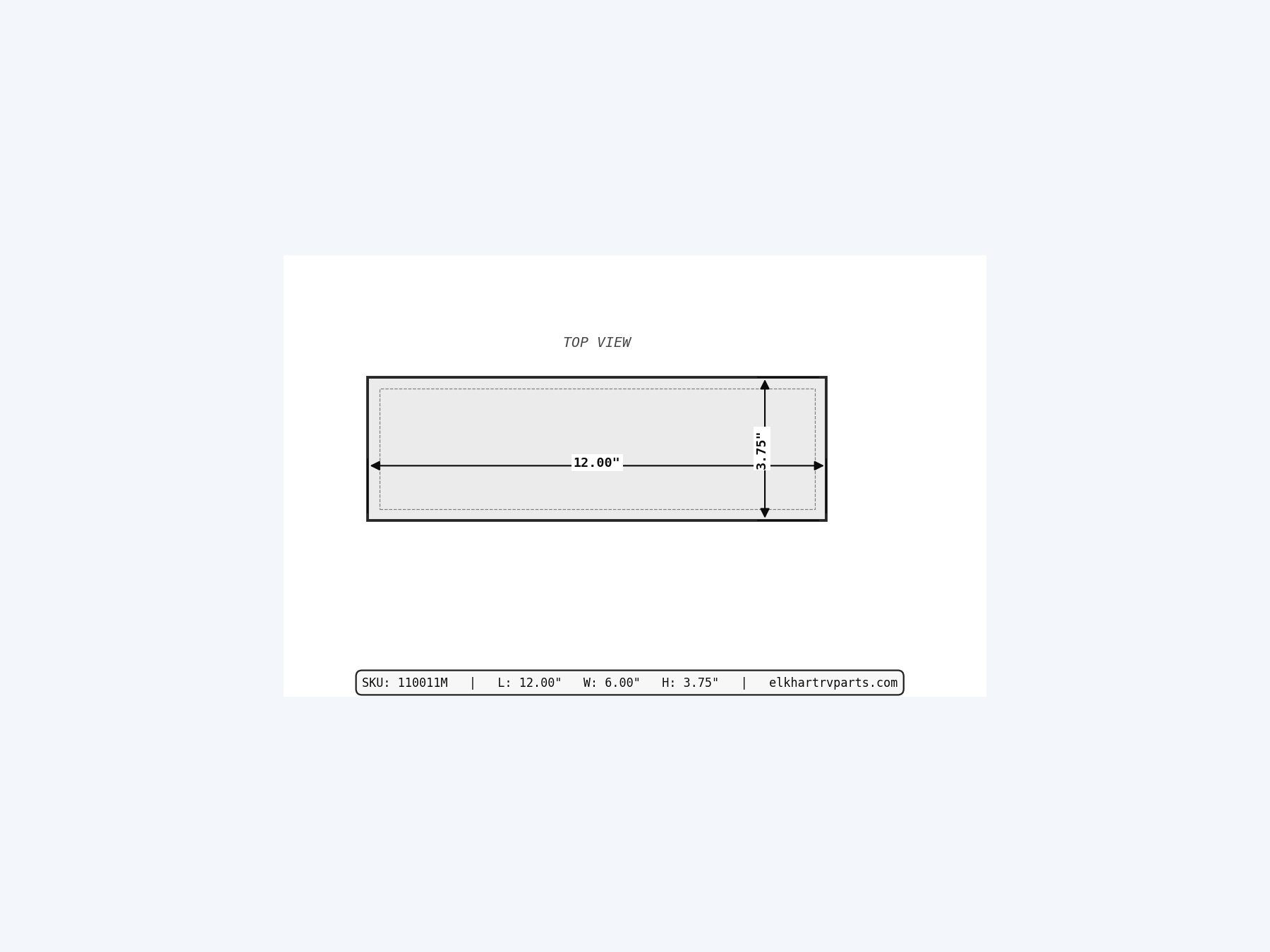 MAKS Fresh Water Tank 12 X 6 X 3.75 - 1 Gallon - No Drain - Molded Tank support 03