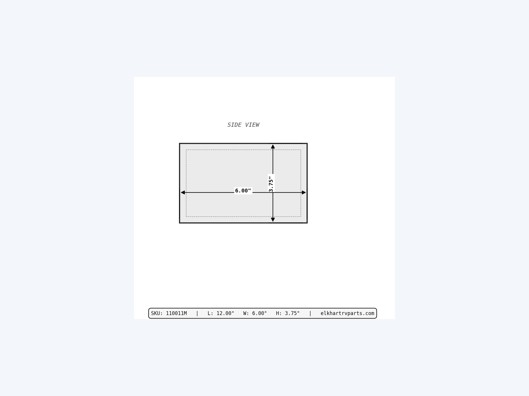 MAKS Fresh Water Tank 12 X 6 X 3.75 - 1 Gallon - No Drain - Molded Tank support 05