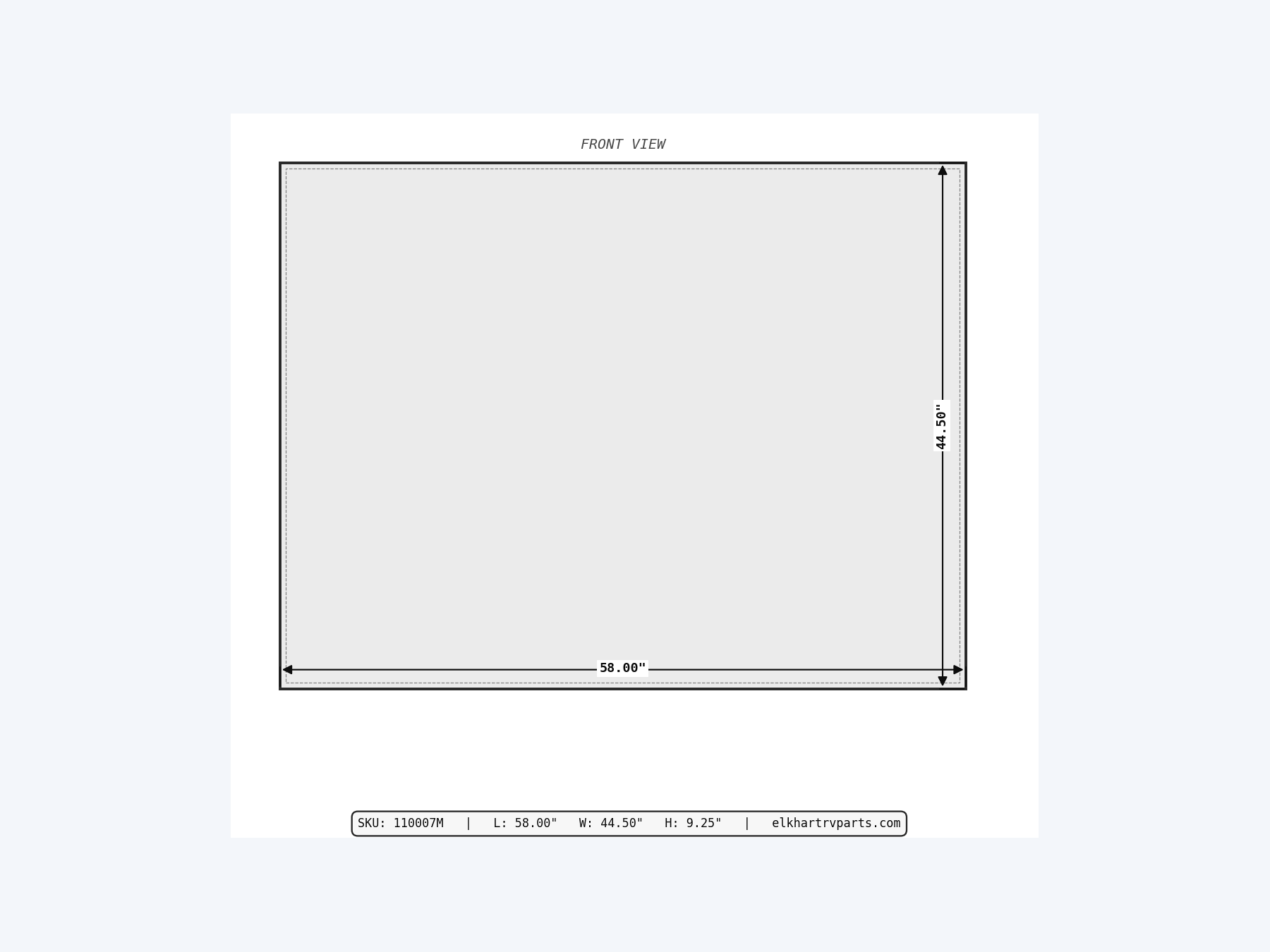 MAKS Fresh Water Tank 58 X 44.5 X 7.75 - 81 Gallons - End Center Low Point Drain - Dual Cone Molded Tank (hero)