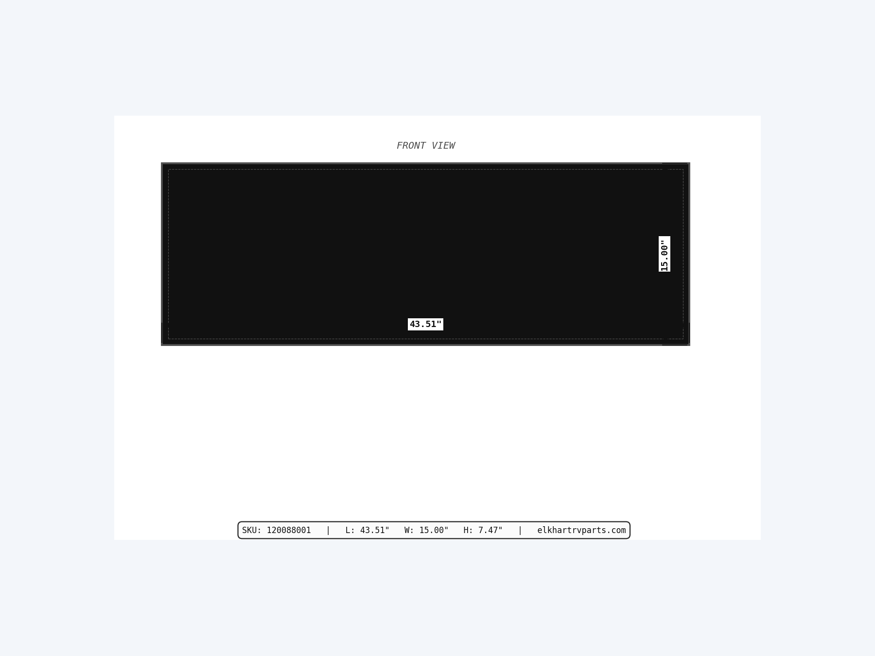 MAKS Holding Tank 40 X 15 X 7 - 14.5 Gallons - End Center Drain - Blank Tank (hero)