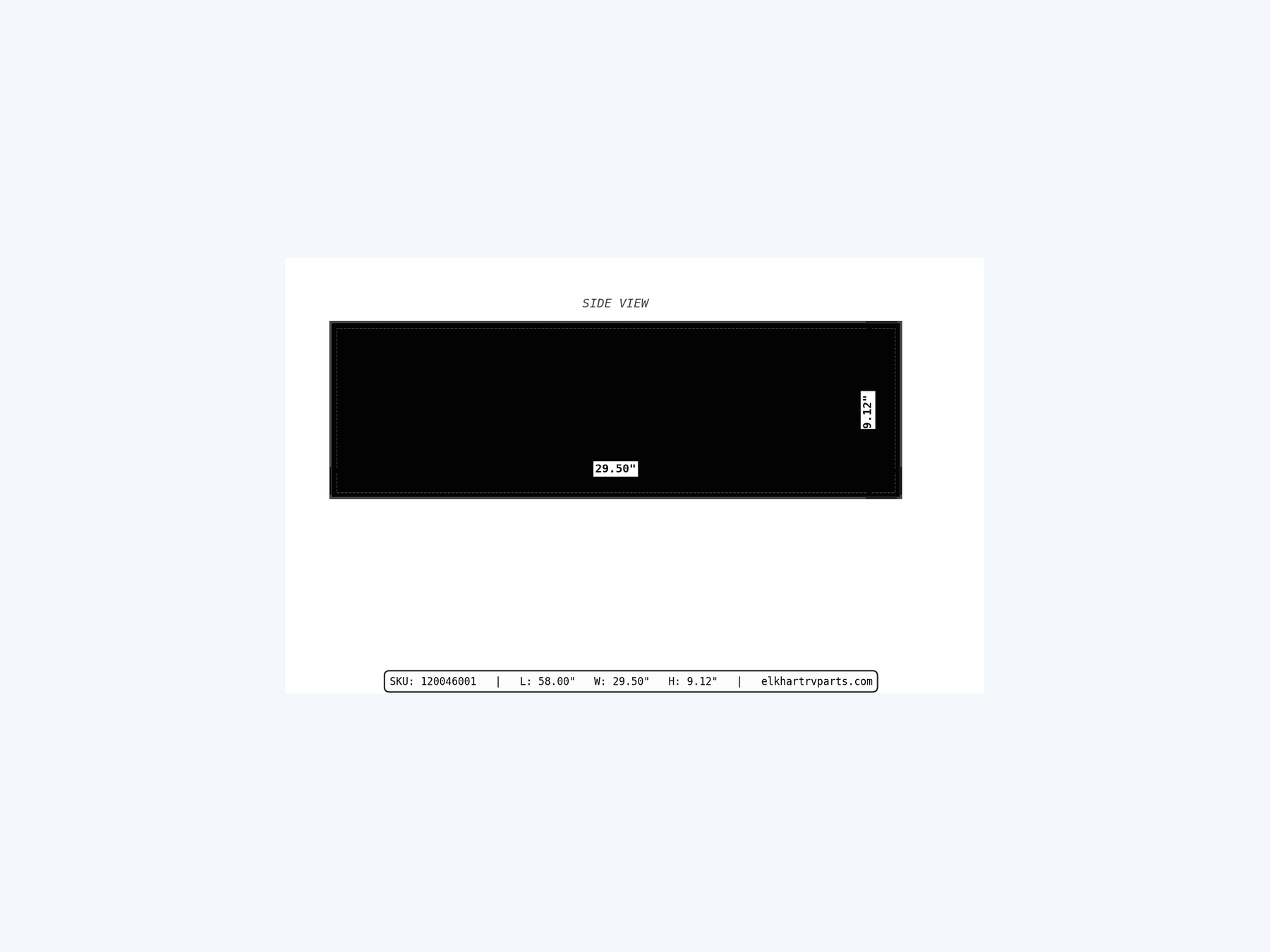 MAKS Holding Tank 58 X 29.5 X 8.5 - 43 Gallons - End Center Drain - Blank Tank (hero)