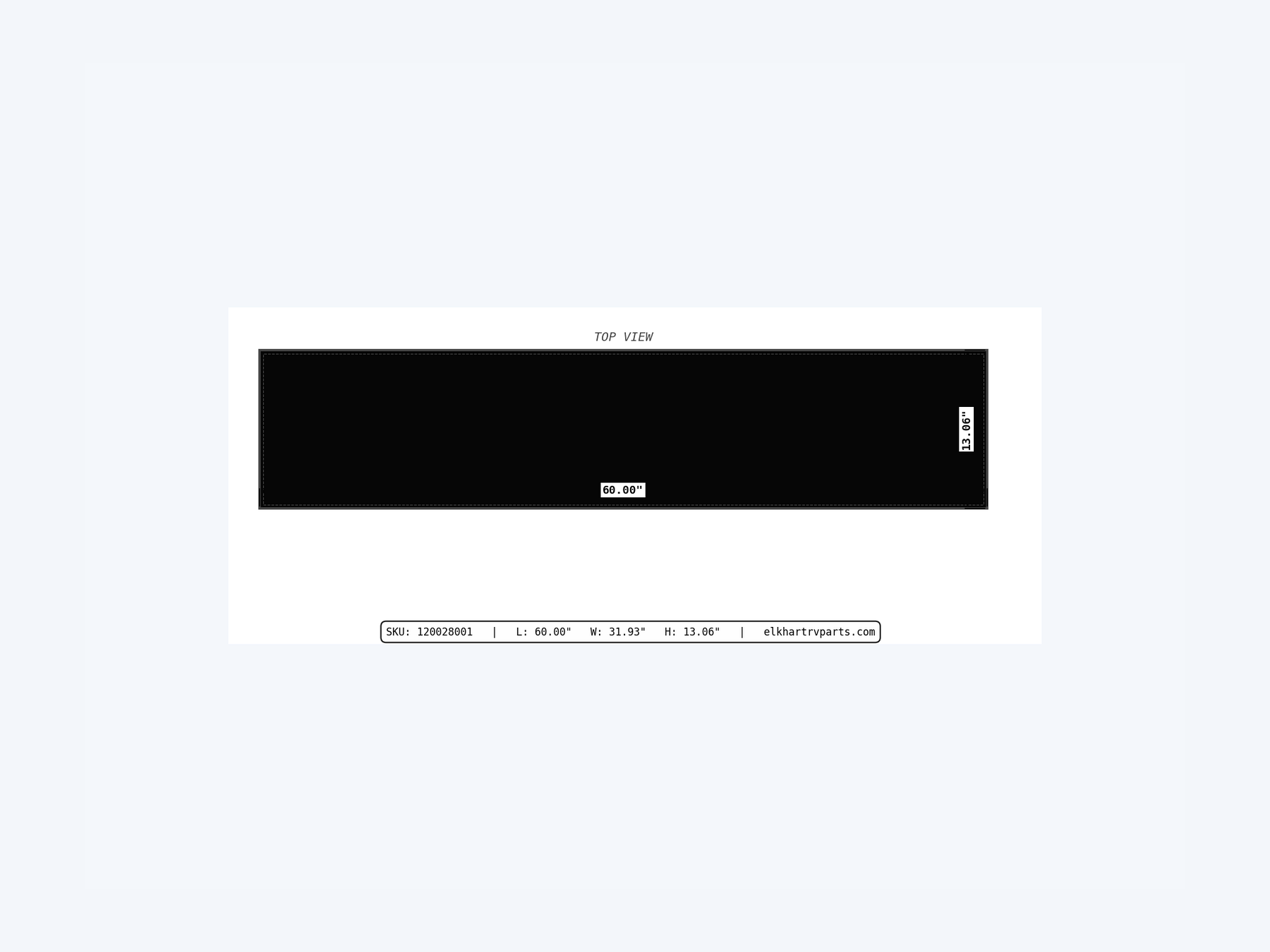 MAKS Holding Tank 60 X 30 X 6.625 - 30 Gallons - Side Center Drain - Blank Tank reference close