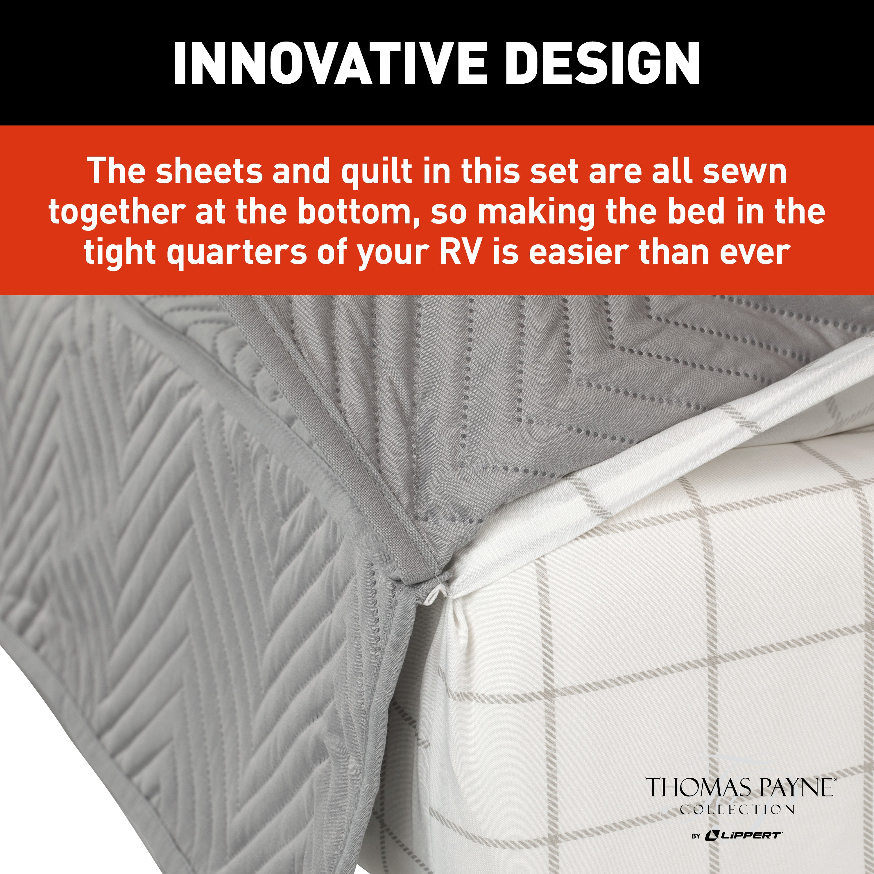 Thomas Payne Easy Zzzs Rv Bedding Set - Narrow King, Grey #2022107821 - Image 6