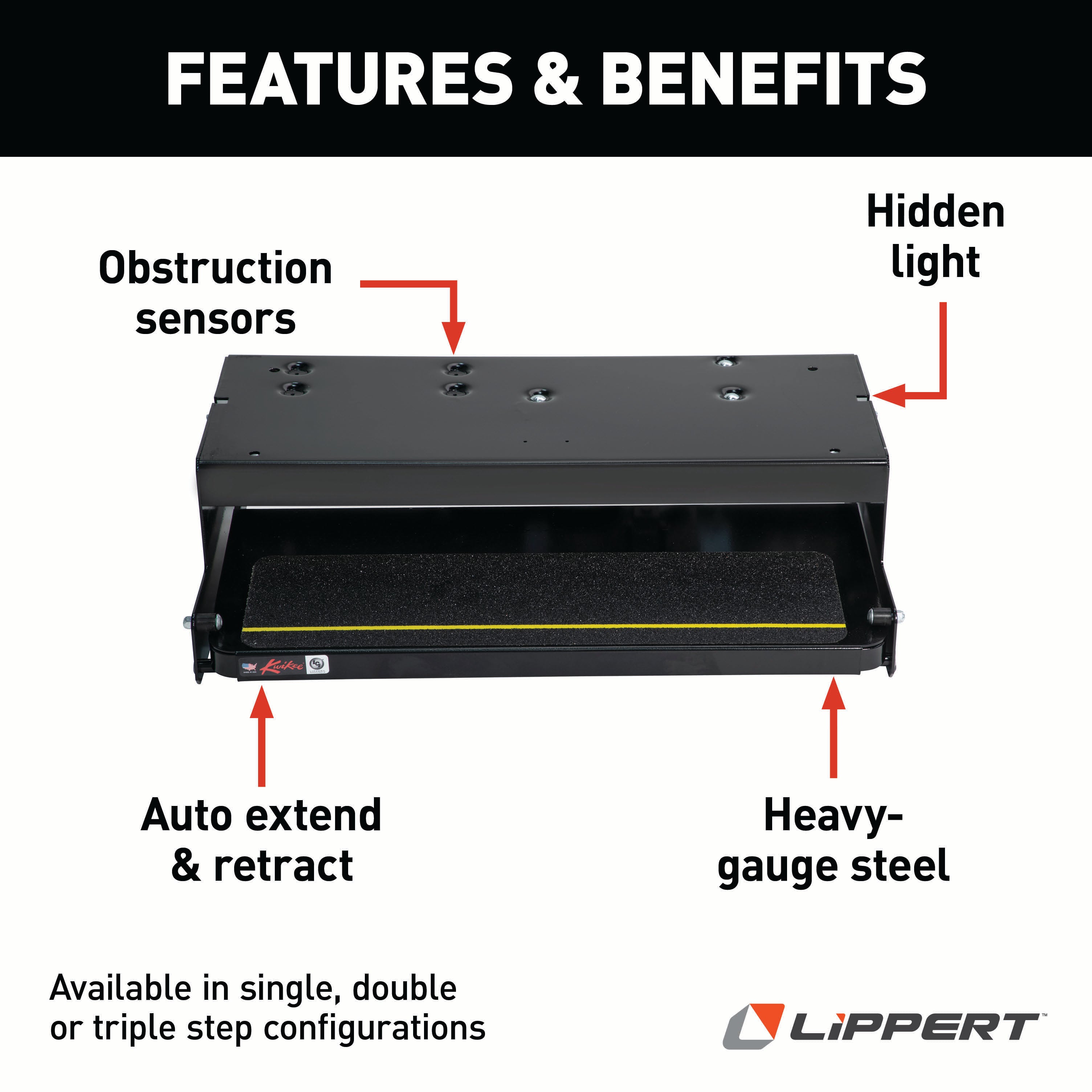 Lippert - 26 Series Step Assembly With Standard Drive Operation And Power Switch Kit - Image 2