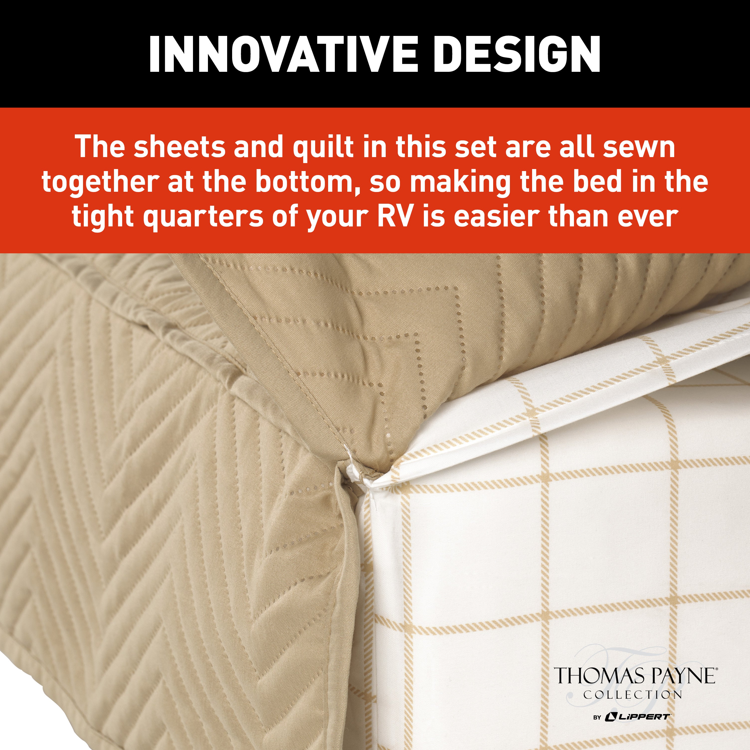 Thomas Payne Easy Zzzs Rv Bedding Set - Short Queen, Tan #2022107829 - Image 6