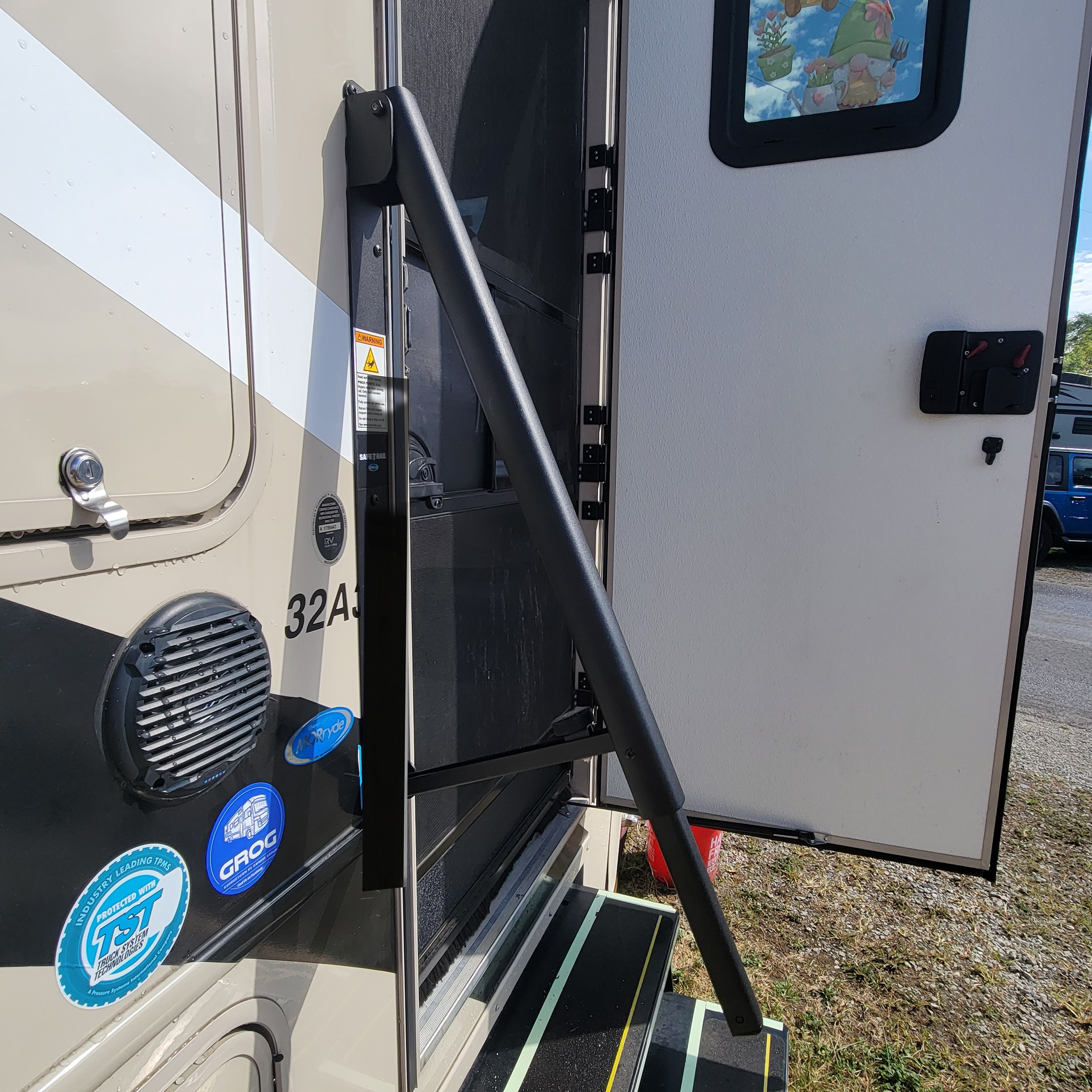 MORryde SP56-632 Safe-T-Rail Telescoping Motorhome RV Entry Door Rail - Magnetic Lock - 16" Extension