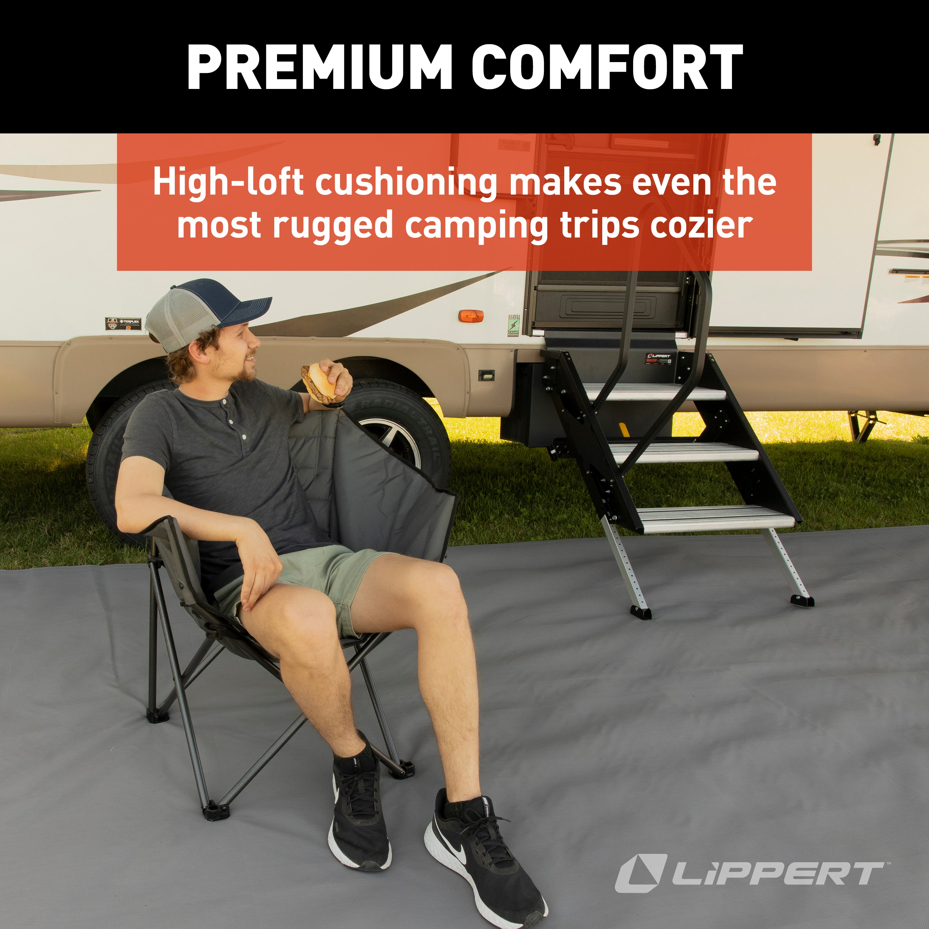 Lippert Campfire Barrel Chair - Dark Grey - Image 4