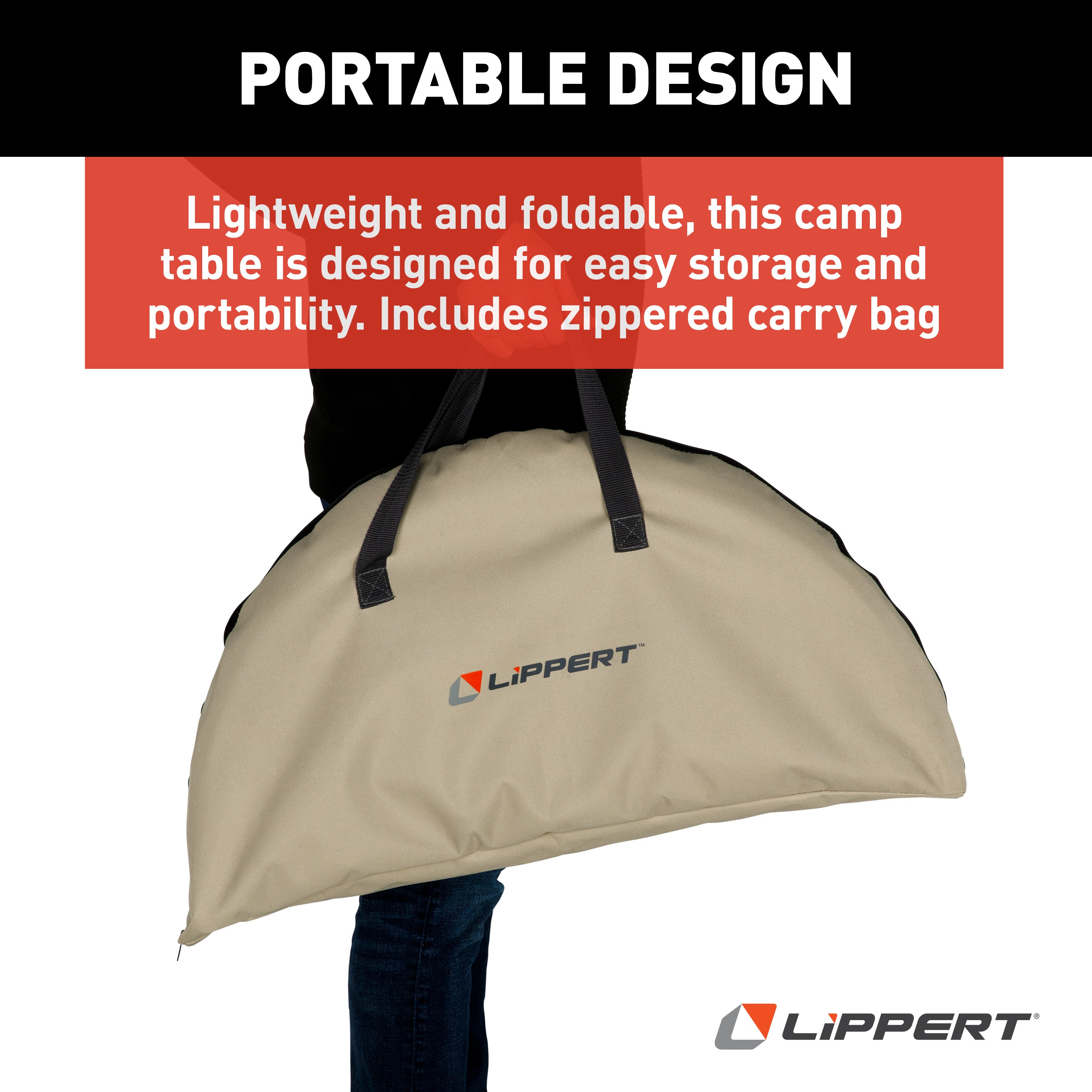 Lippert Two-Tier Folding Camping Table - Sand #2023053721 - Image 6