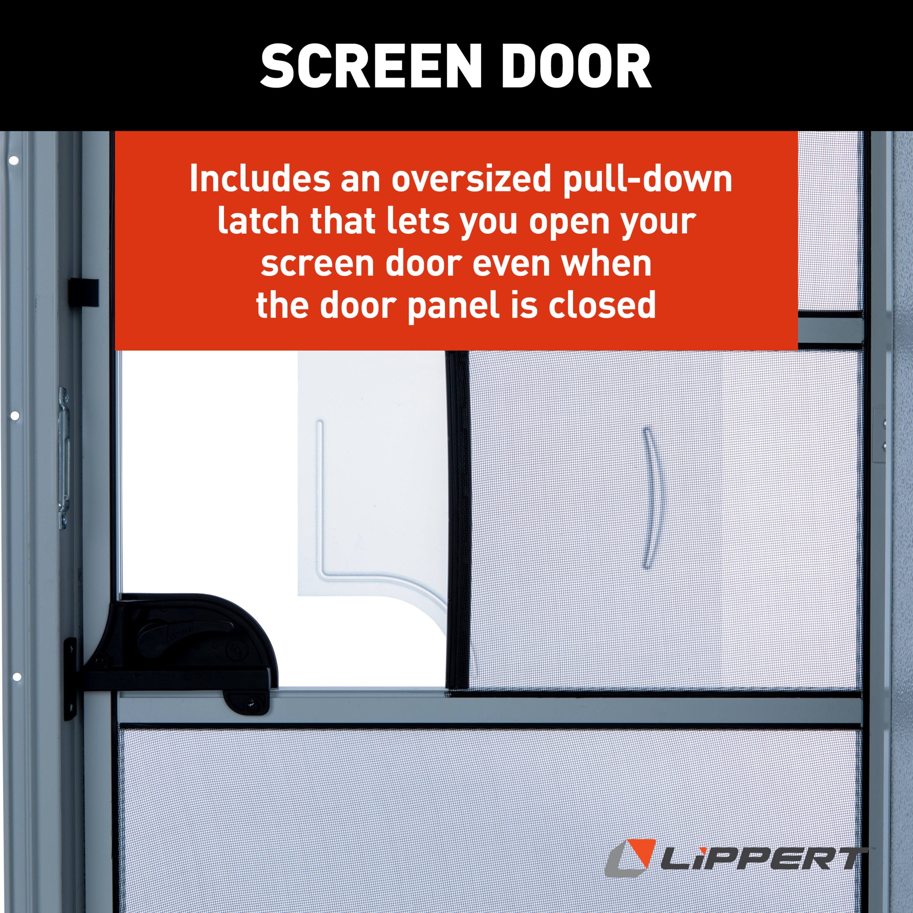 Lippert - Right Hinge Rv Radius Entry Door With Screen Door With Drip Cap & Threshold - 24" X 72" (Polar White, White Window Frame) - Image 5