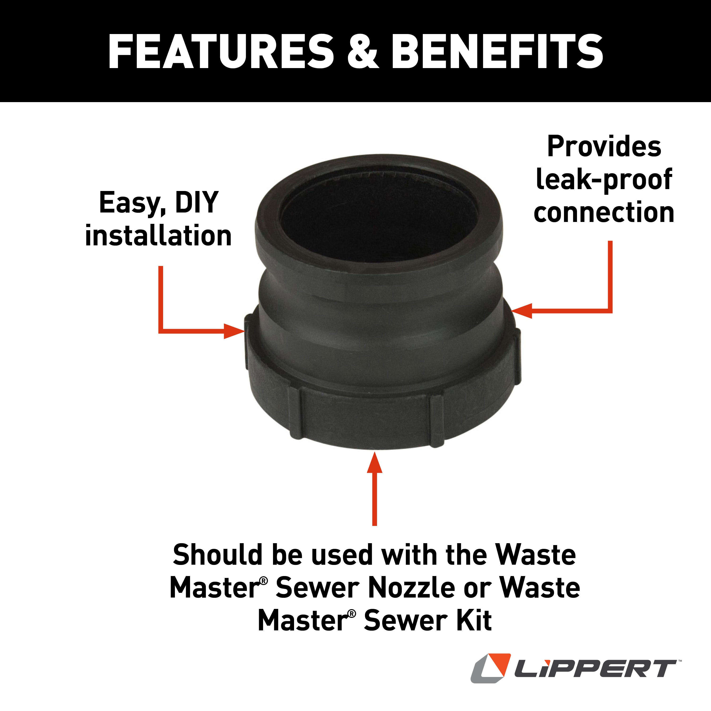 Lippert Waste Master Replacement Threaded Cam Lock Fitting For Rv Sewer Hose #Ppa300 - Image 3