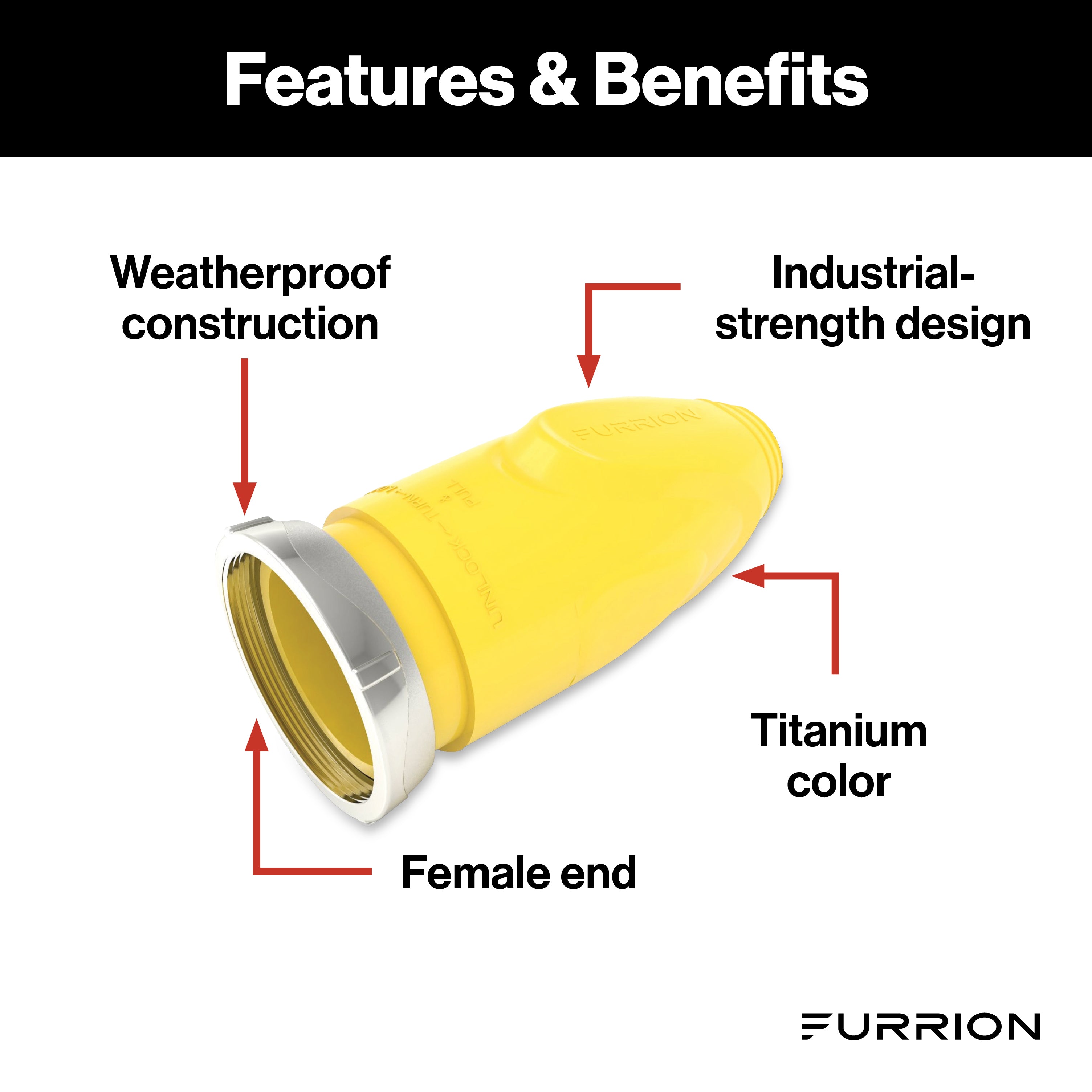 Furrion 50A Female Connection Cover - Yellow #F50Cvl-Sy - Image 3