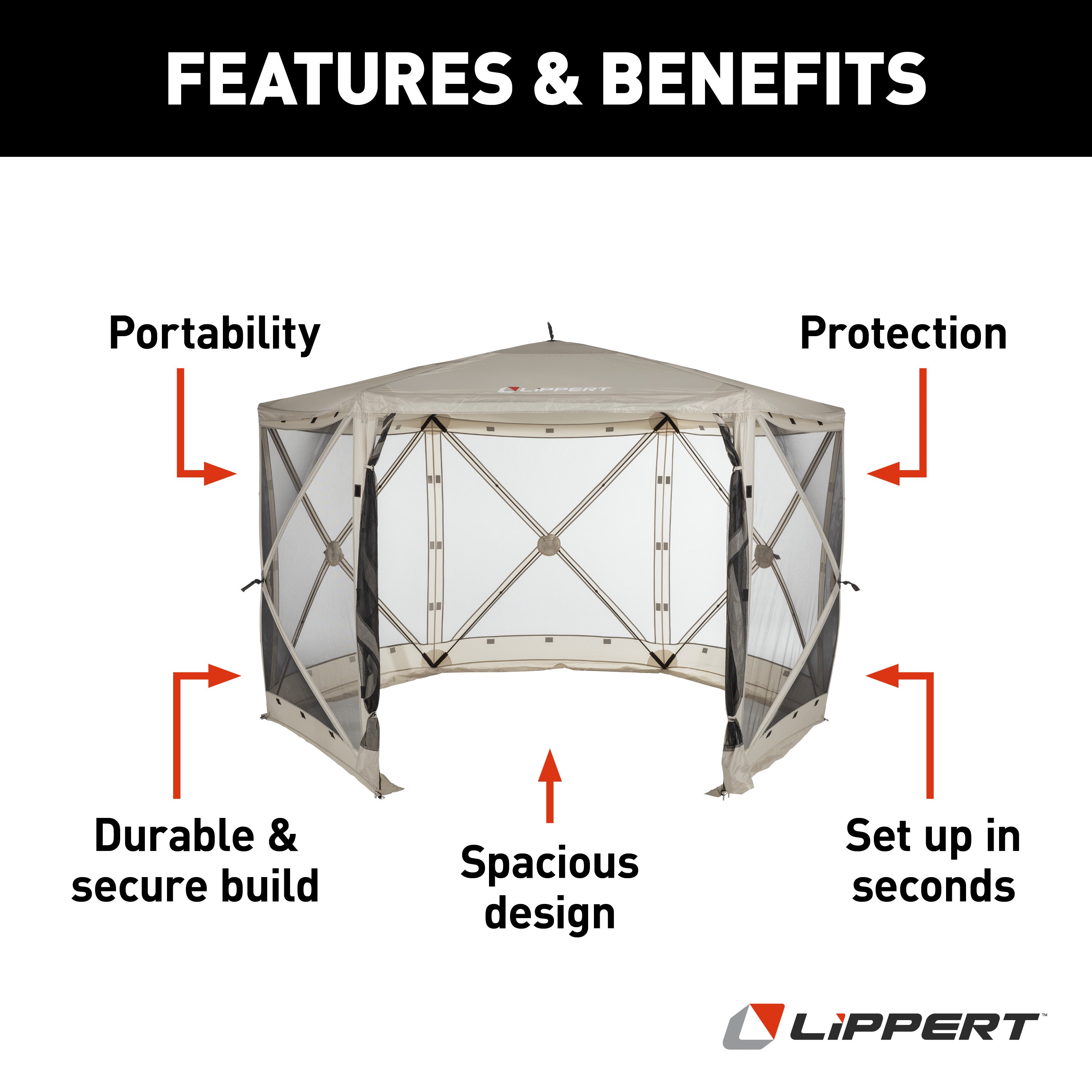 Lippert Picnic Popup Gazebo - 12' X 12' - Image 4